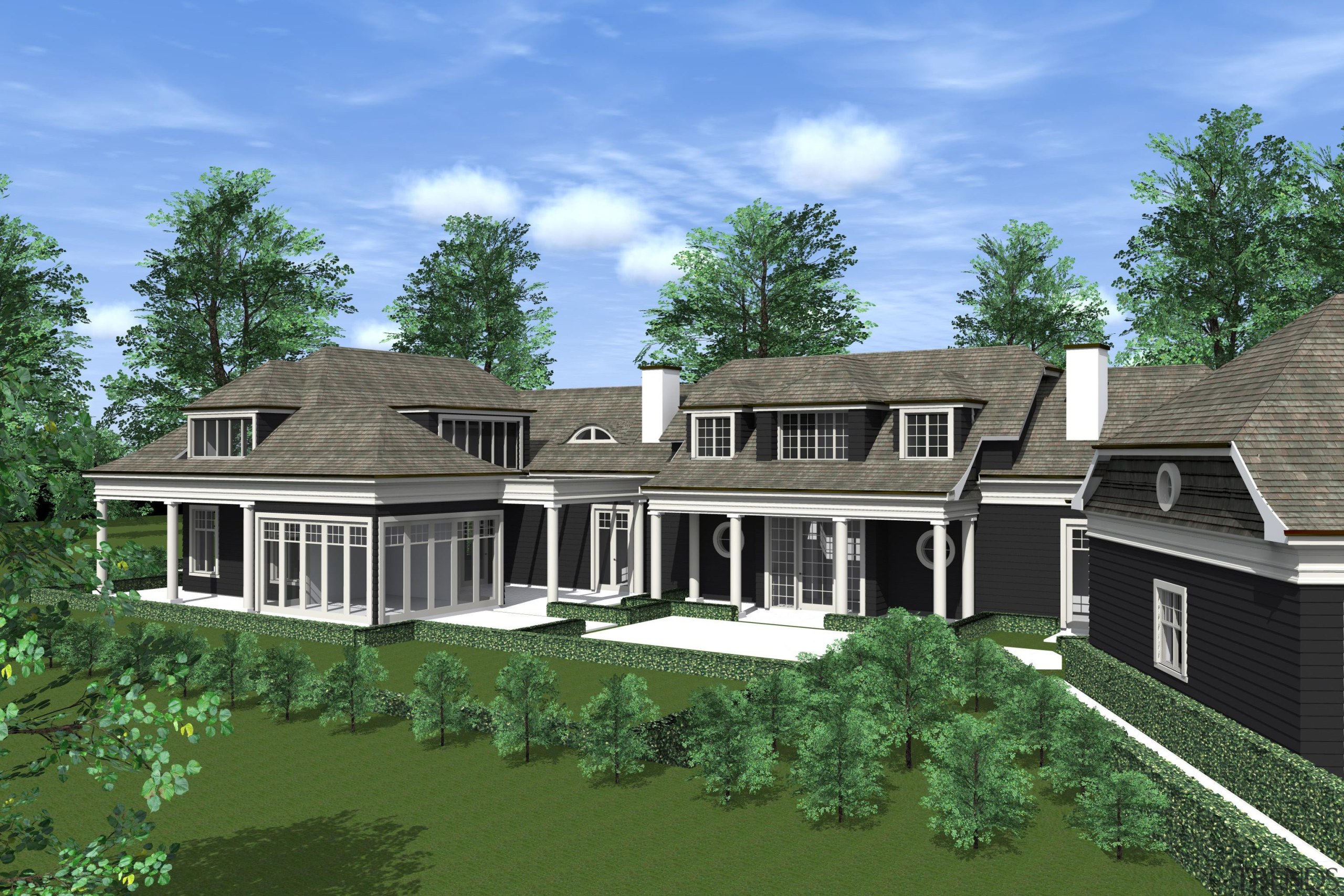 12 new huntly path2.jpg - New Huntly Path architecture, cottage, elevation, estate, facade, farmhouse, home, house, landscape, mansion, neighbourhood, property, real estate, residential area, suburb, villa, green, teal