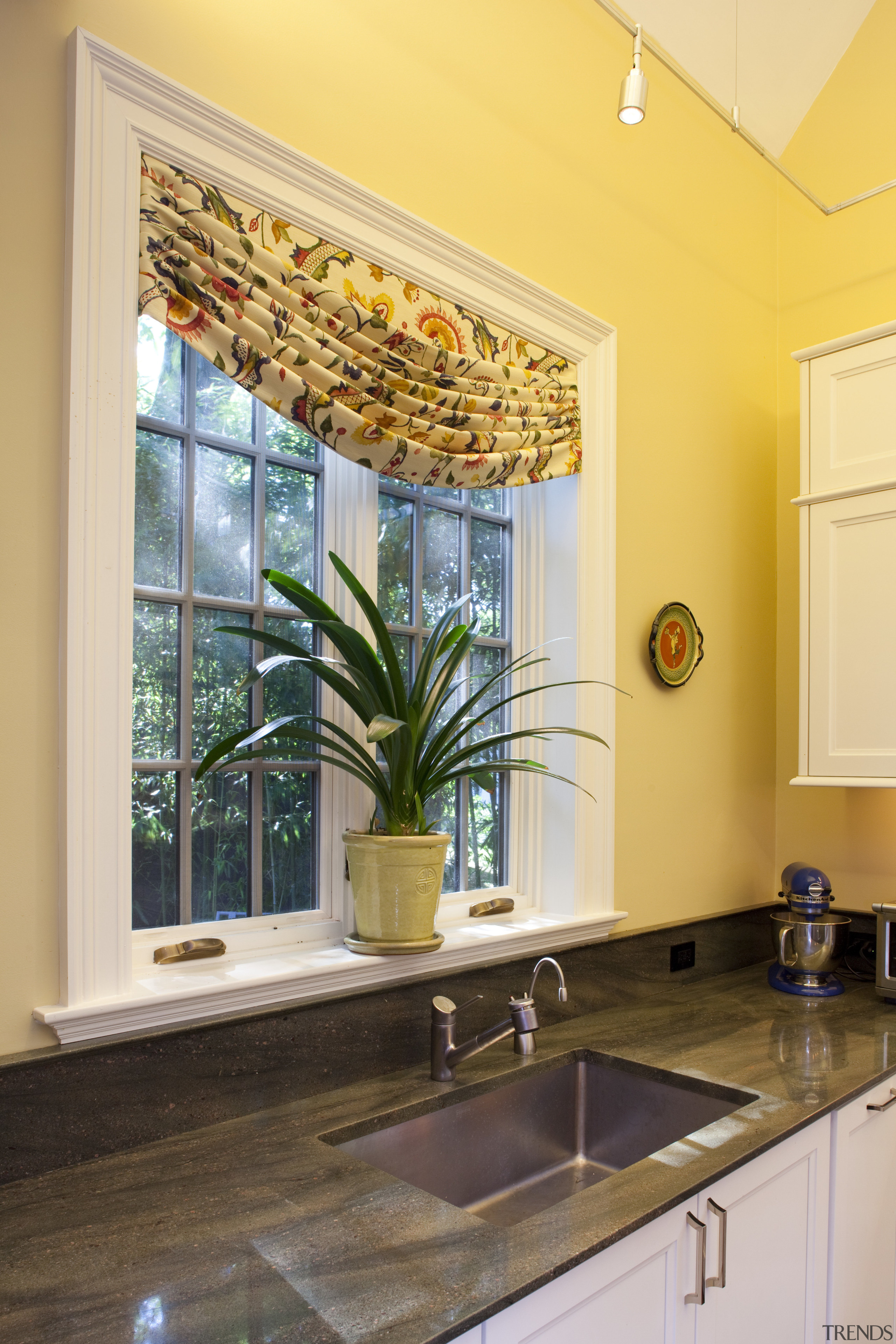 In character  kitchen by Laura Brooks Meyer bathroom, ceiling, countertop, estate, home, interior design, kitchen, real estate, room, wall, window, orange