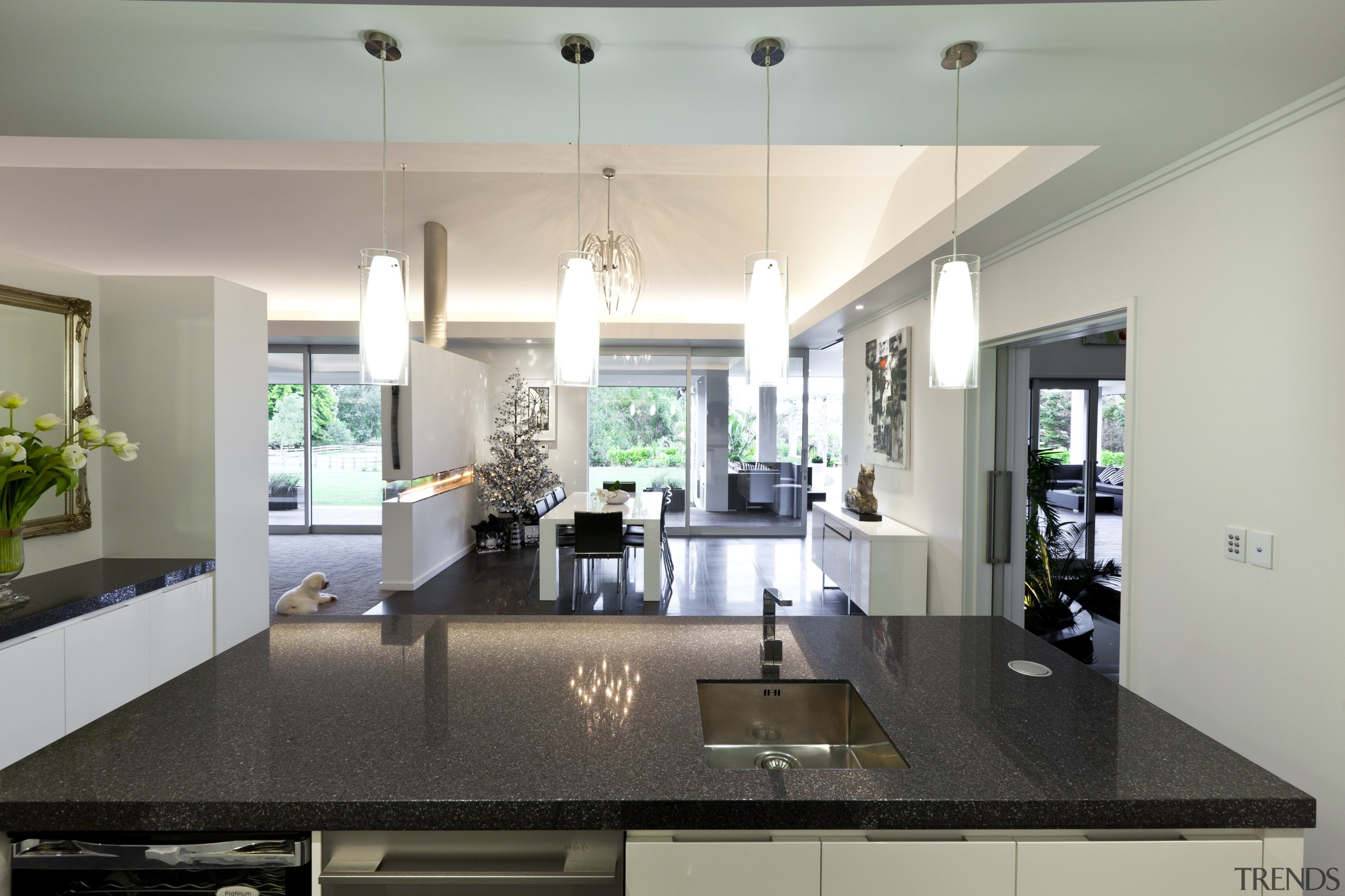 island top dark granite, kitchen sink and tap, countertop, interior design, kitchen, living room, real estate, room, gray
