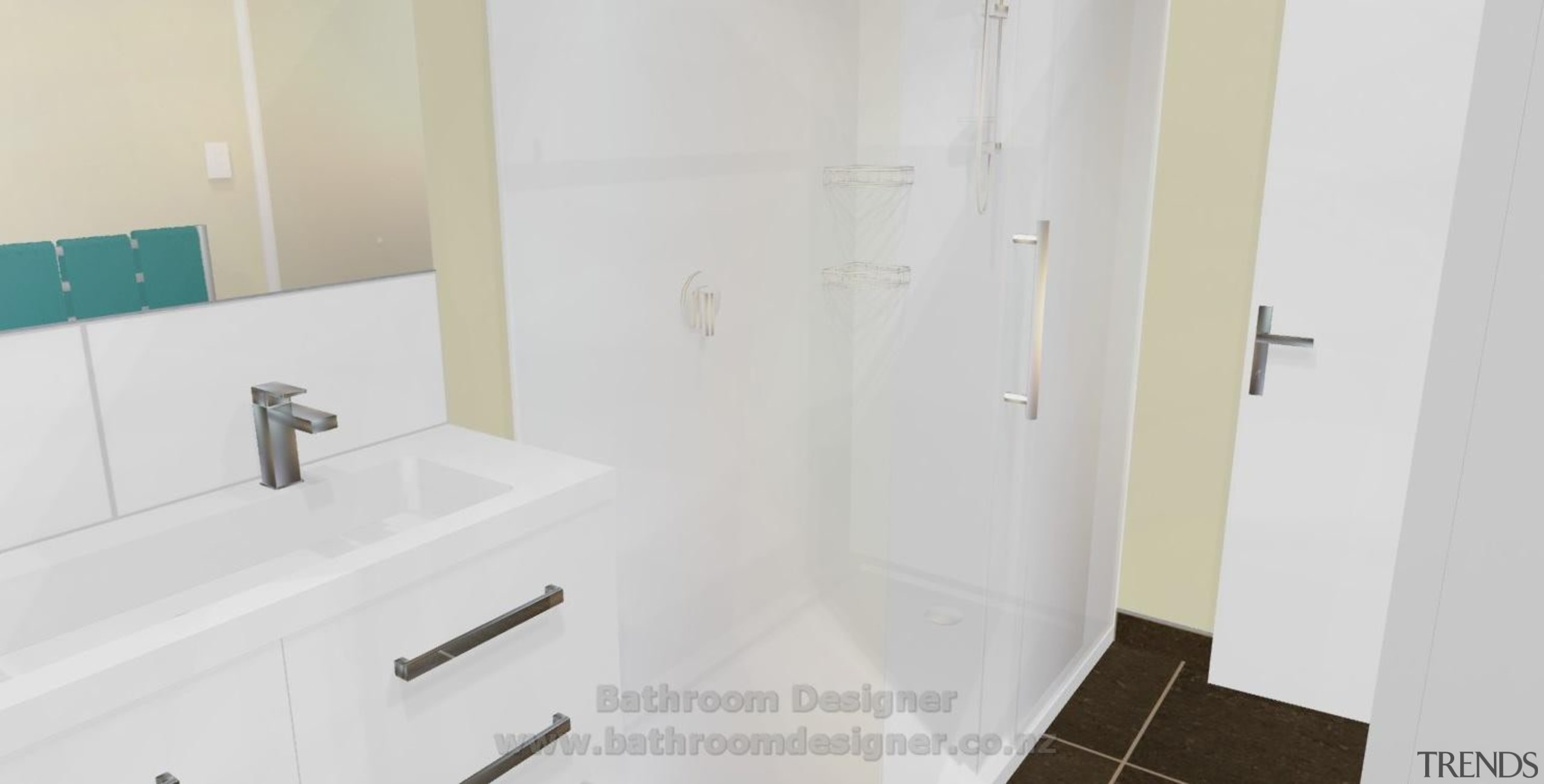 Bathroom Designer. The same layout as the Tiled bathroom, floor, plumbing fixture, property, room, wall, white