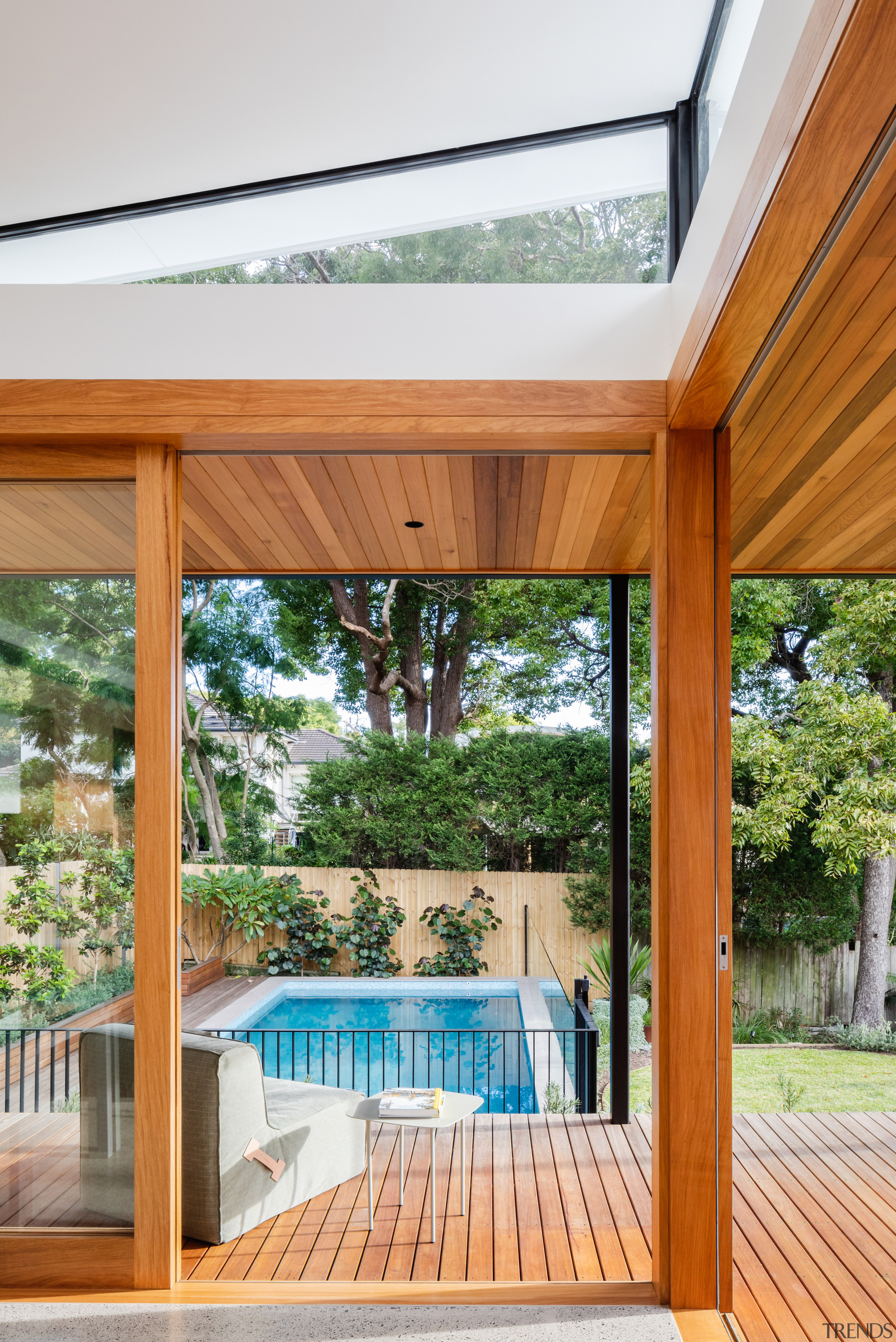 Looking from the kitchen to the rear deck, 