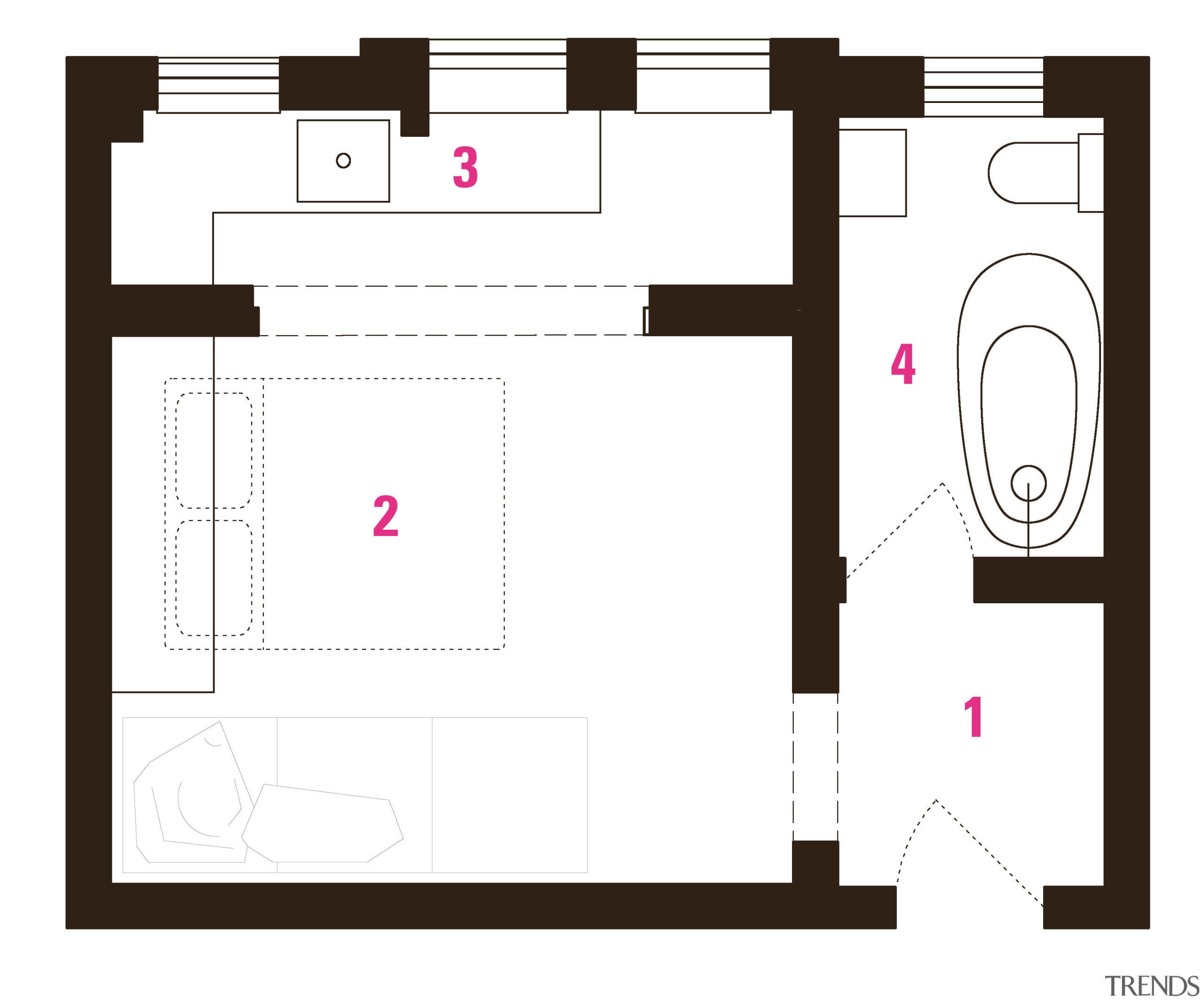 Architect Prineas studio renovation  before: 1 Studio area, design, floor plan, font, line, product, product design, square, text, white