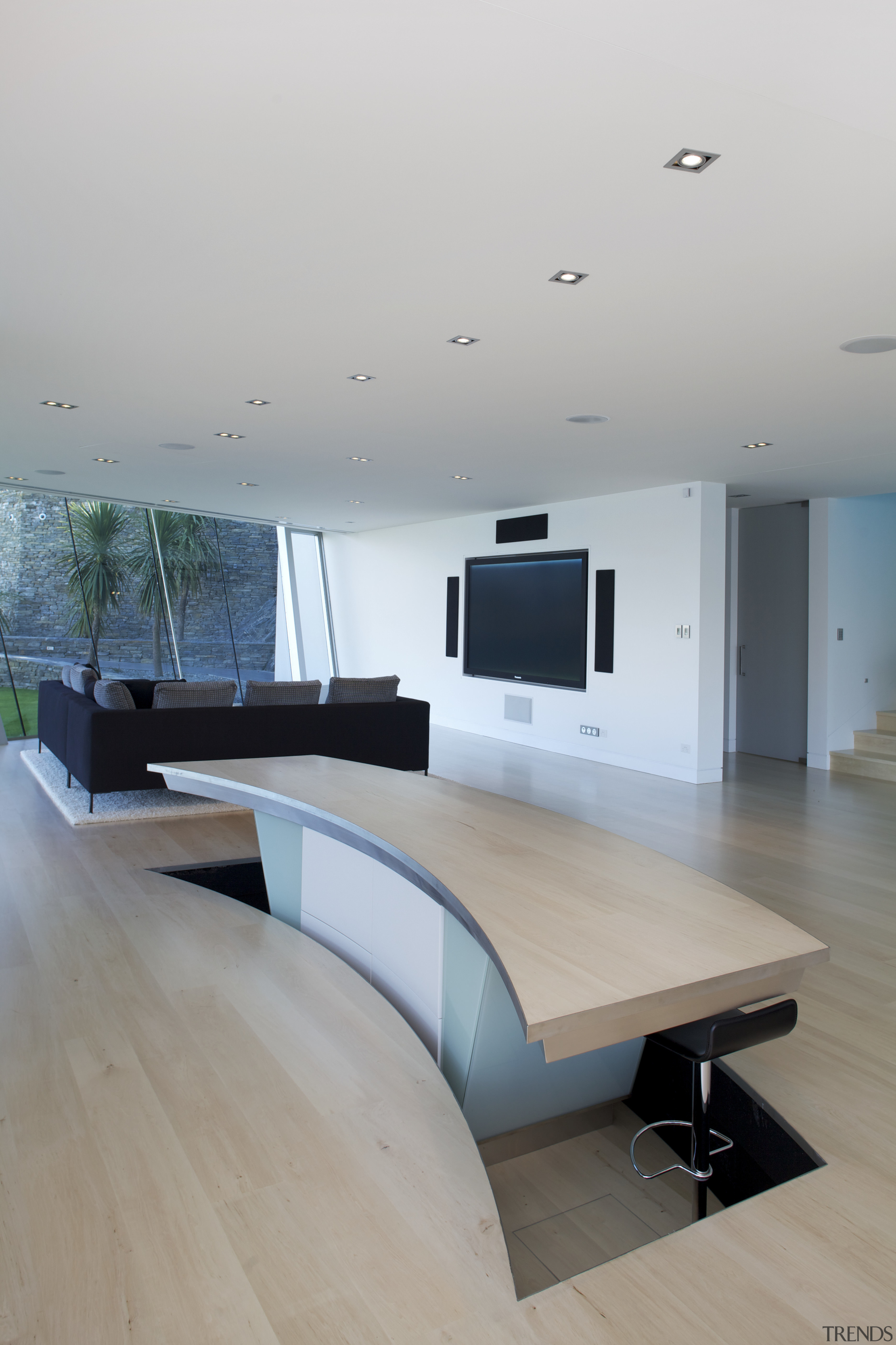 Now you see it, now you dont  architecture, daylighting, floor, flooring, furniture, house, interior design, product design, table, wood, wood flooring, gray