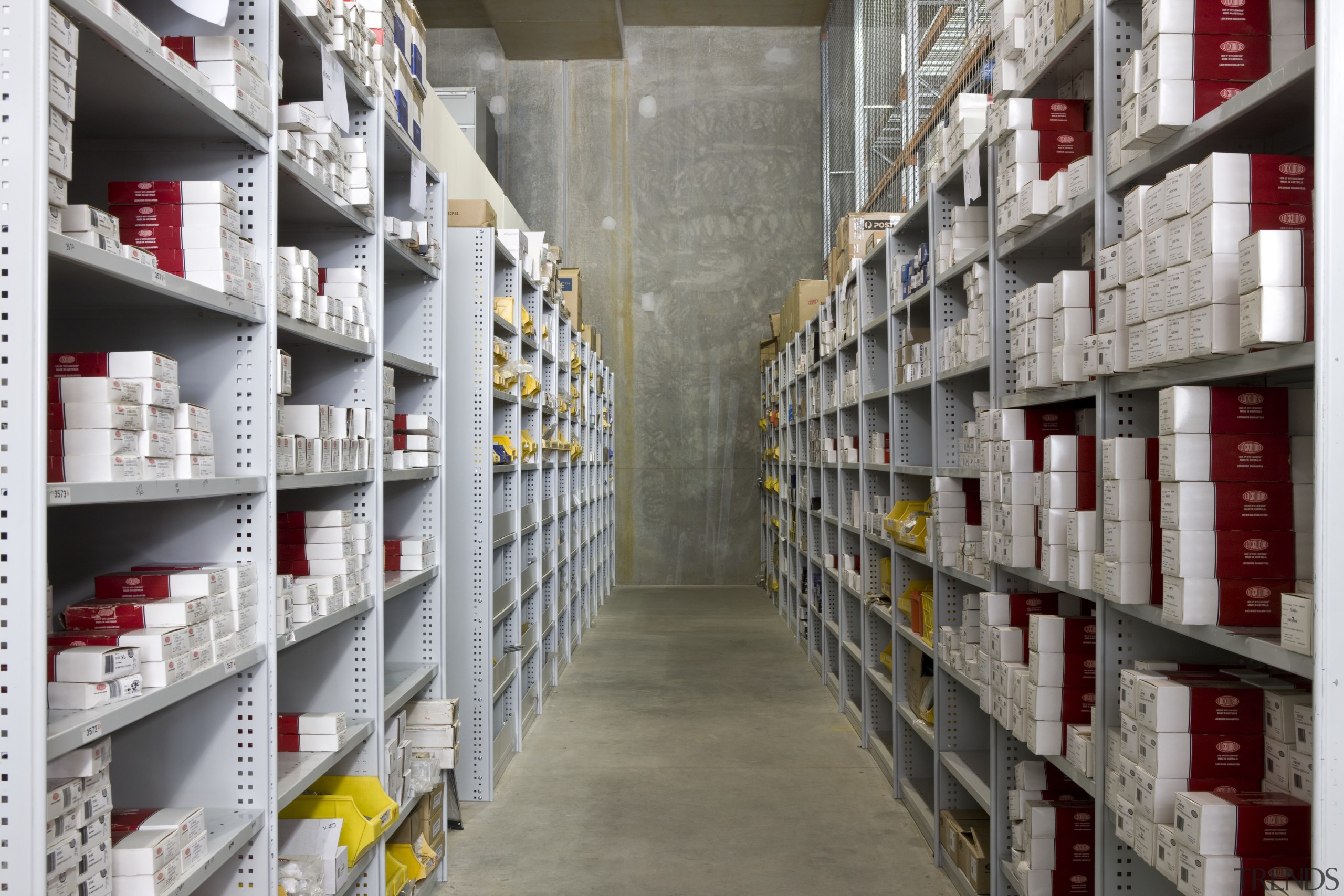 Image of warehouse storage called pallet racking that inventory, product, warehouse, gray