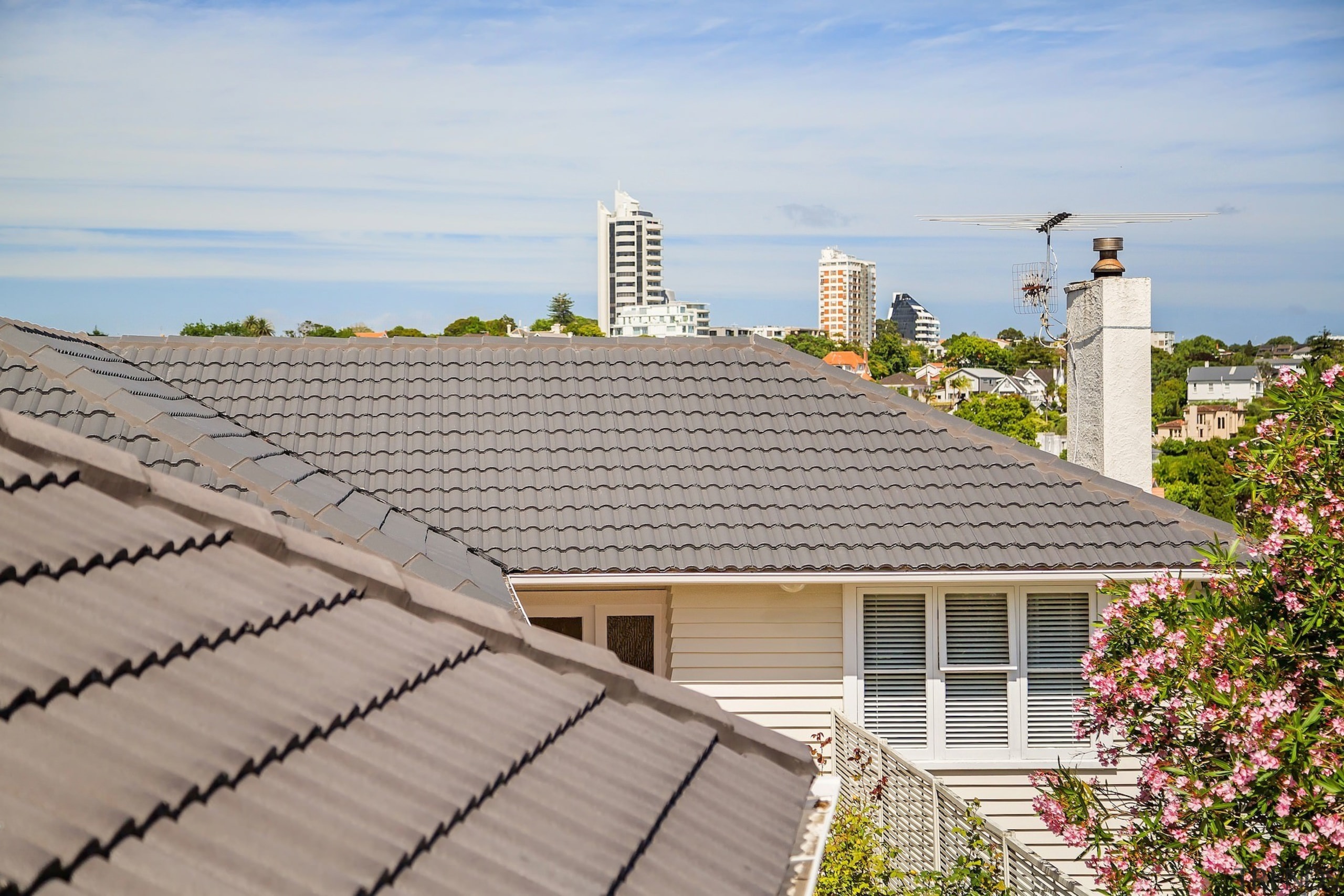 Visit the Monier Roofing website home, house, outdoor structure, property, real estate, residential area, roof, sky, gray