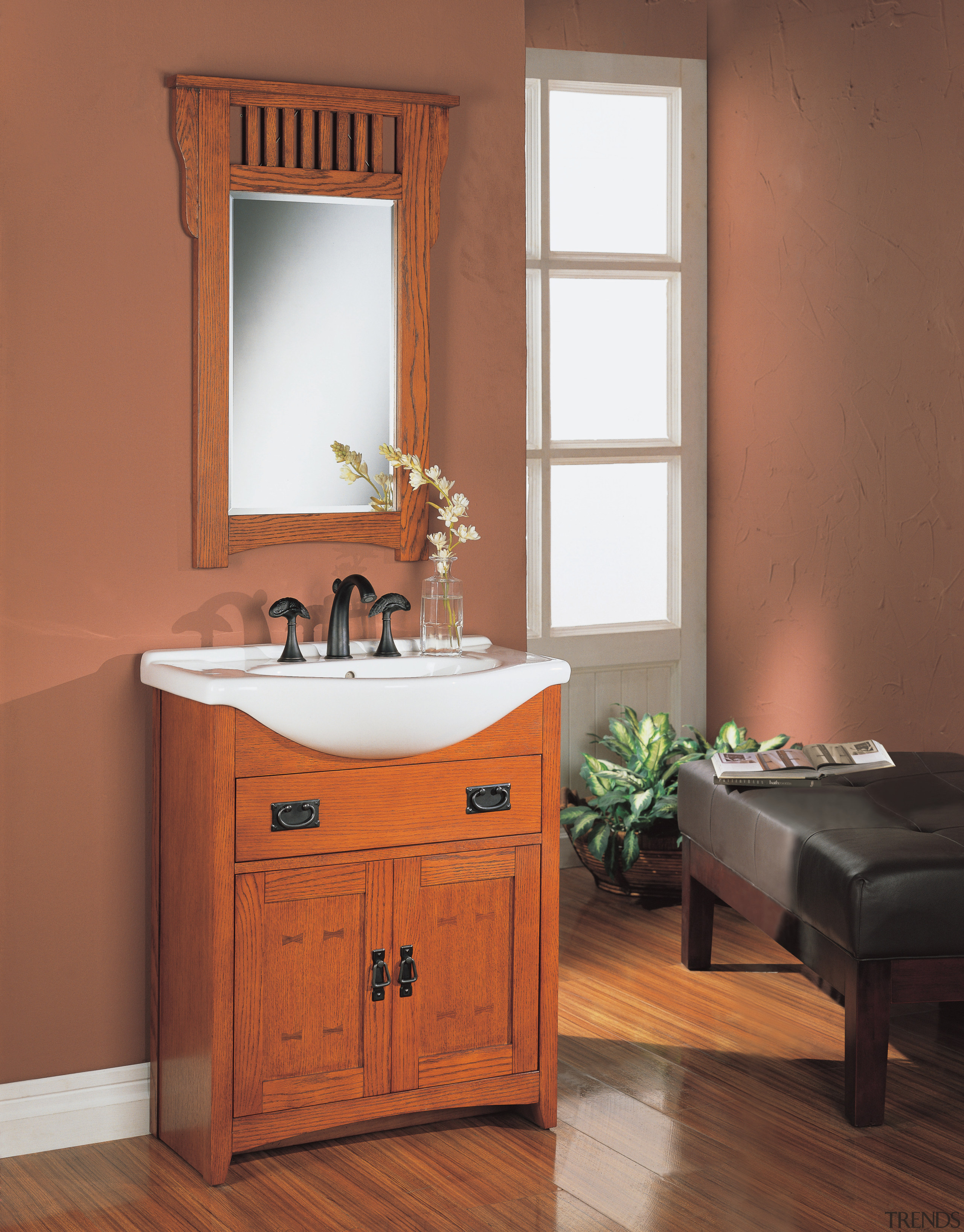 A view of some bathroom vanities by Fairmont bathroom, bathroom accessory, bathroom cabinet, cabinetry, hardwood, interior design, plumbing fixture, room, sink, red