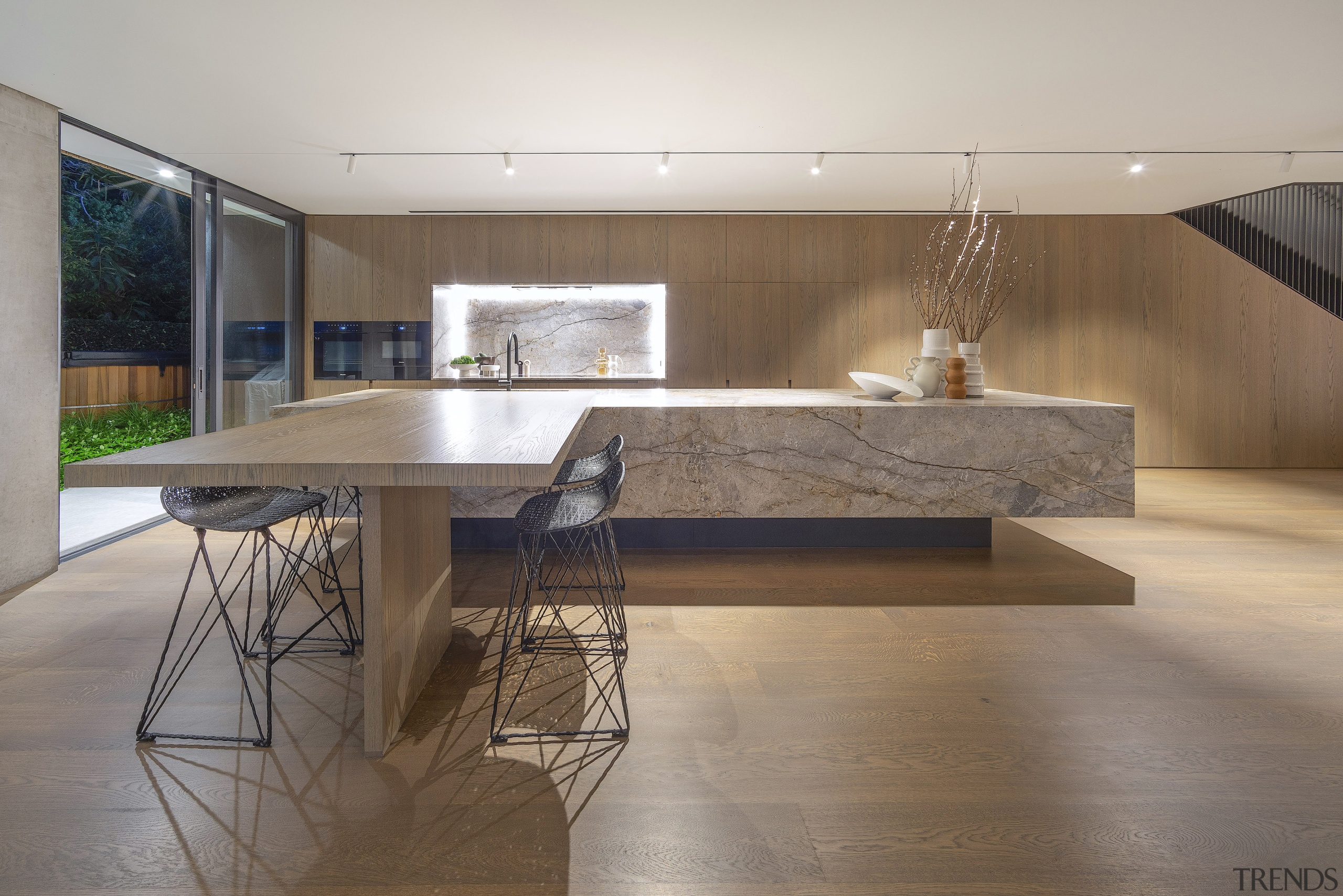 Dining table and connected kitchen island. - 'Something 