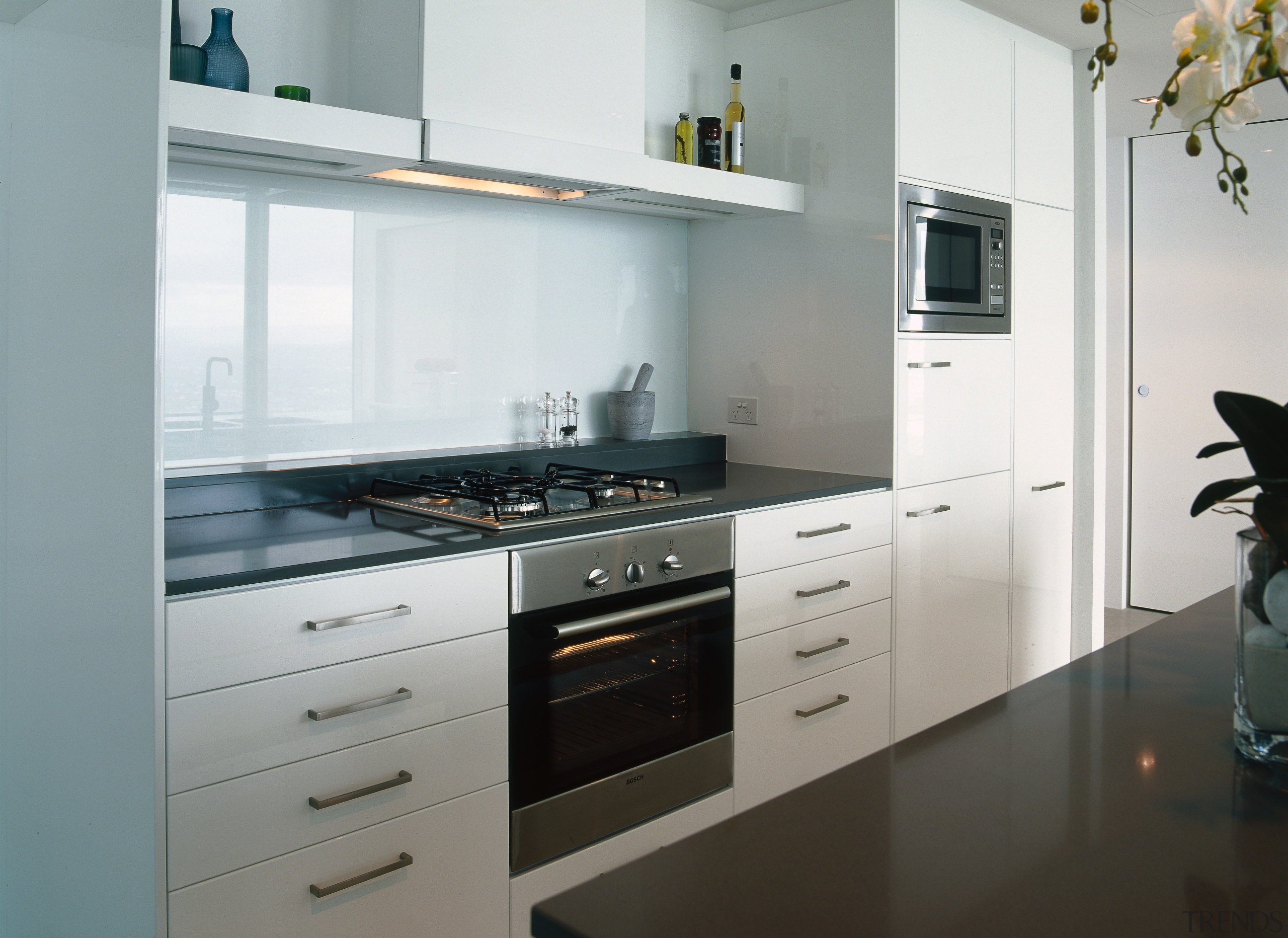 Kitchen with cream cabinetry and stainless steel oven cabinetry, countertop, cuisine classique, home appliance, interior design, kitchen, kitchen appliance, kitchen stove, room, white, gray