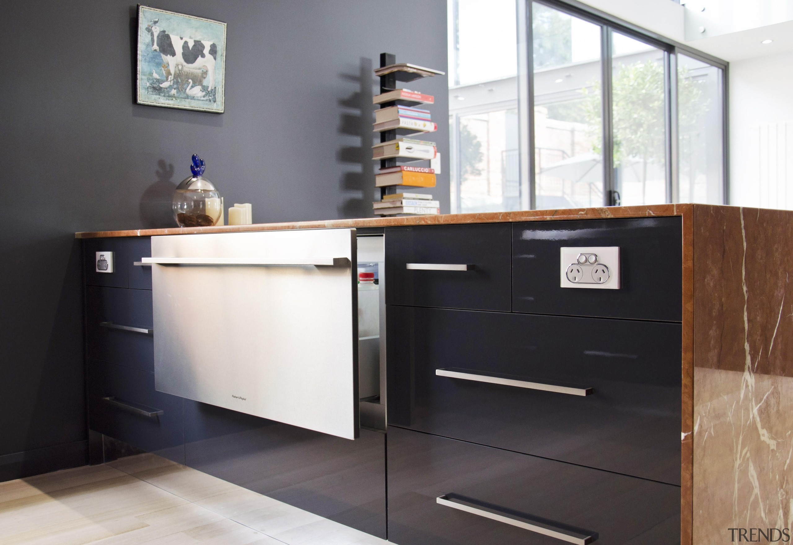 Winner Kitchen Design and Kitchen of the Year cabinetry, chest of drawers, countertop, floor, furniture, kitchen, product design, sideboard, black, white