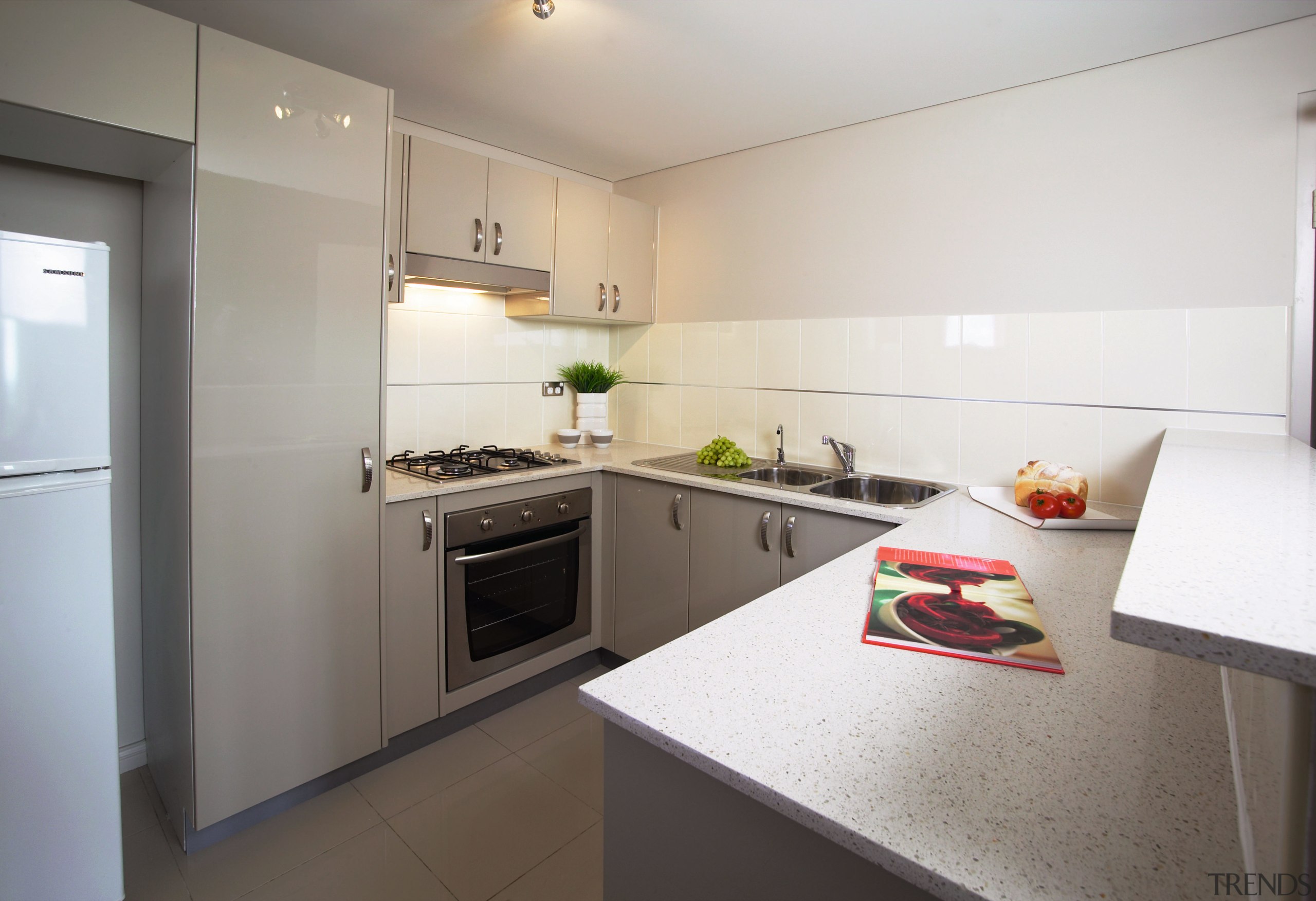 view of the quantum quartz benchtop - view apartment, countertop, interior design, kitchen, property, real estate, room, gray