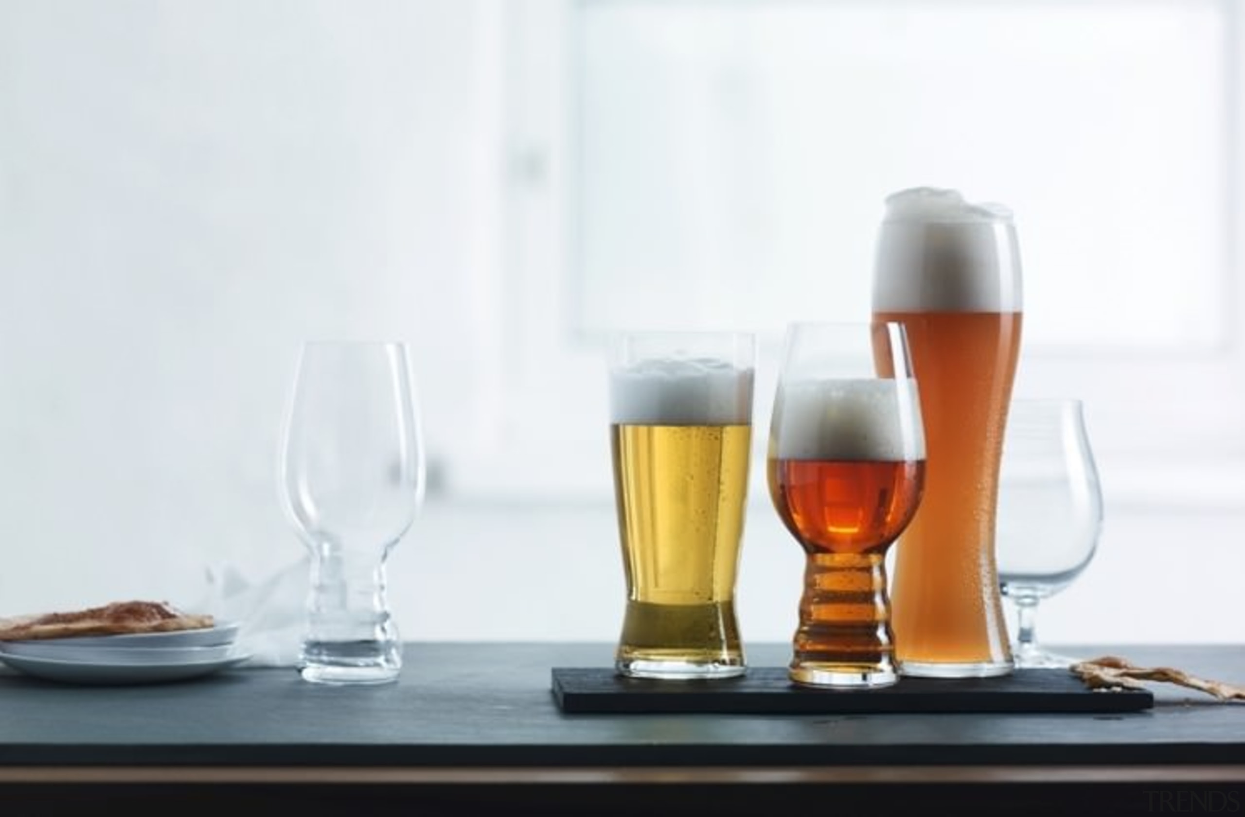 Quality glassware and crystal from The Studio of beer, beer glass, drink, glass, pint glass, product design, white