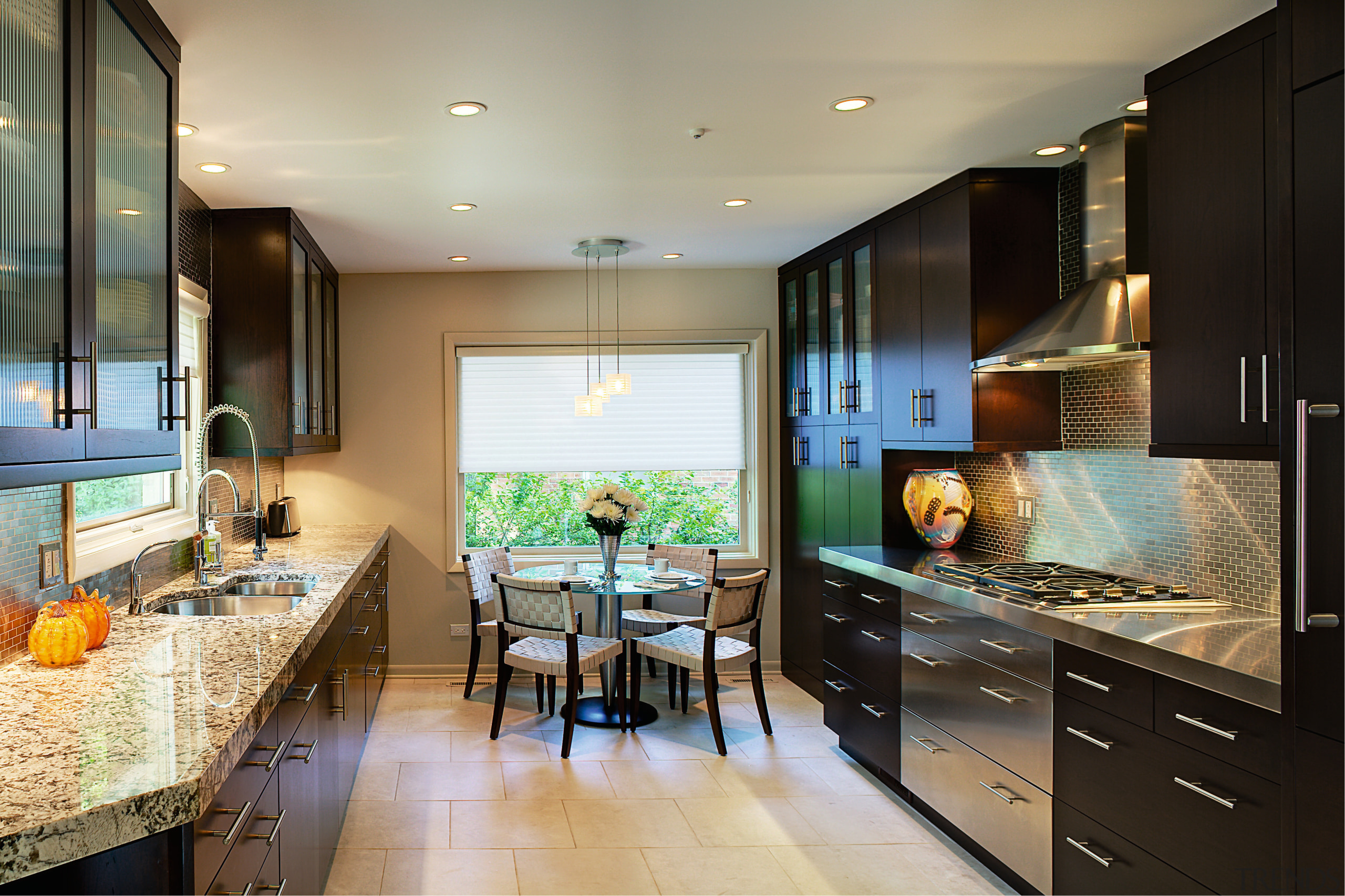 The main objective of the remodel was to cabinetry, ceiling, countertop, interior design, kitchen, room, gray