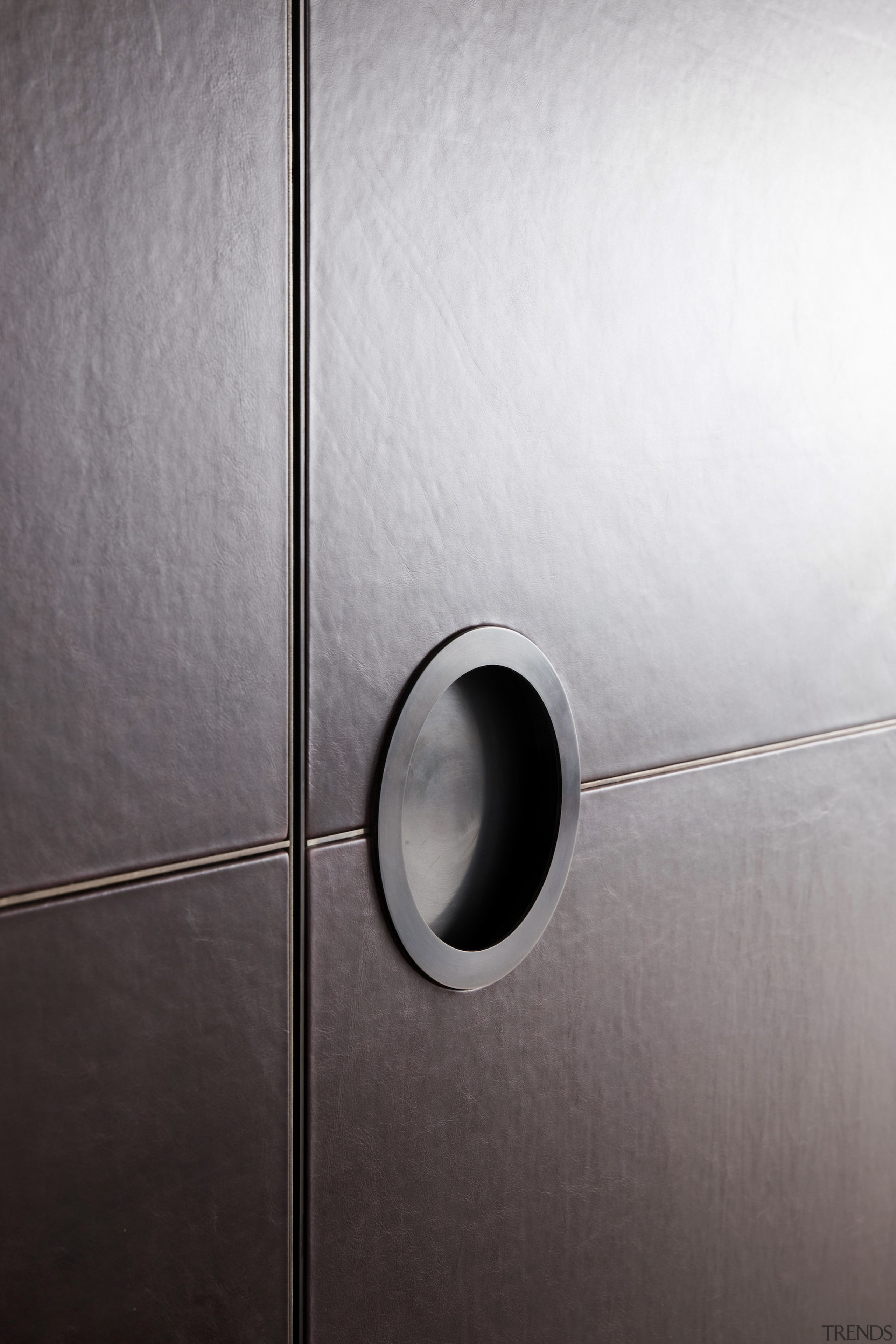 Leather panelling features in the master suite dressing 