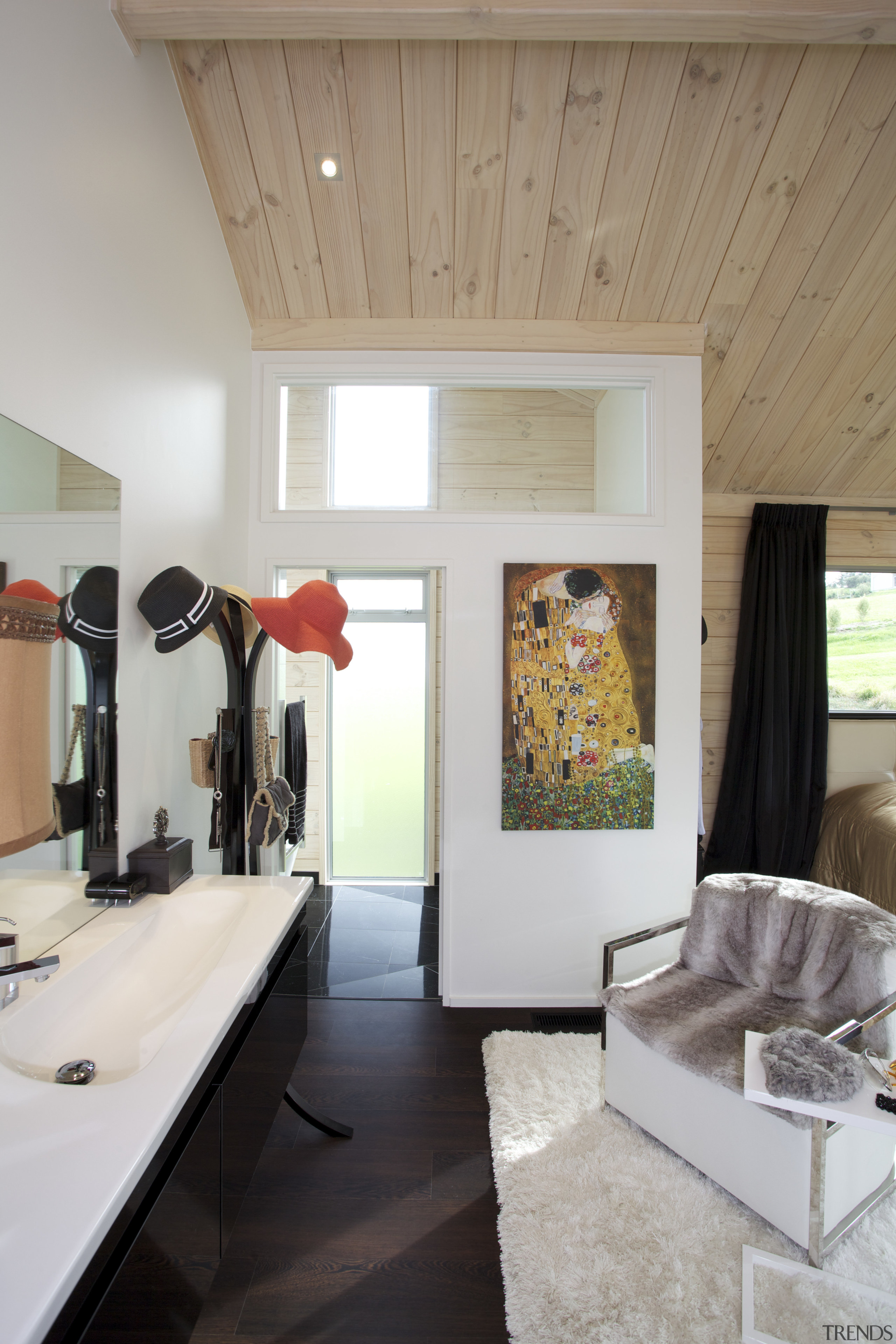 This master bedroom suite continues the light, airy ceiling, home, house, interior design, living room, real estate, room, gray