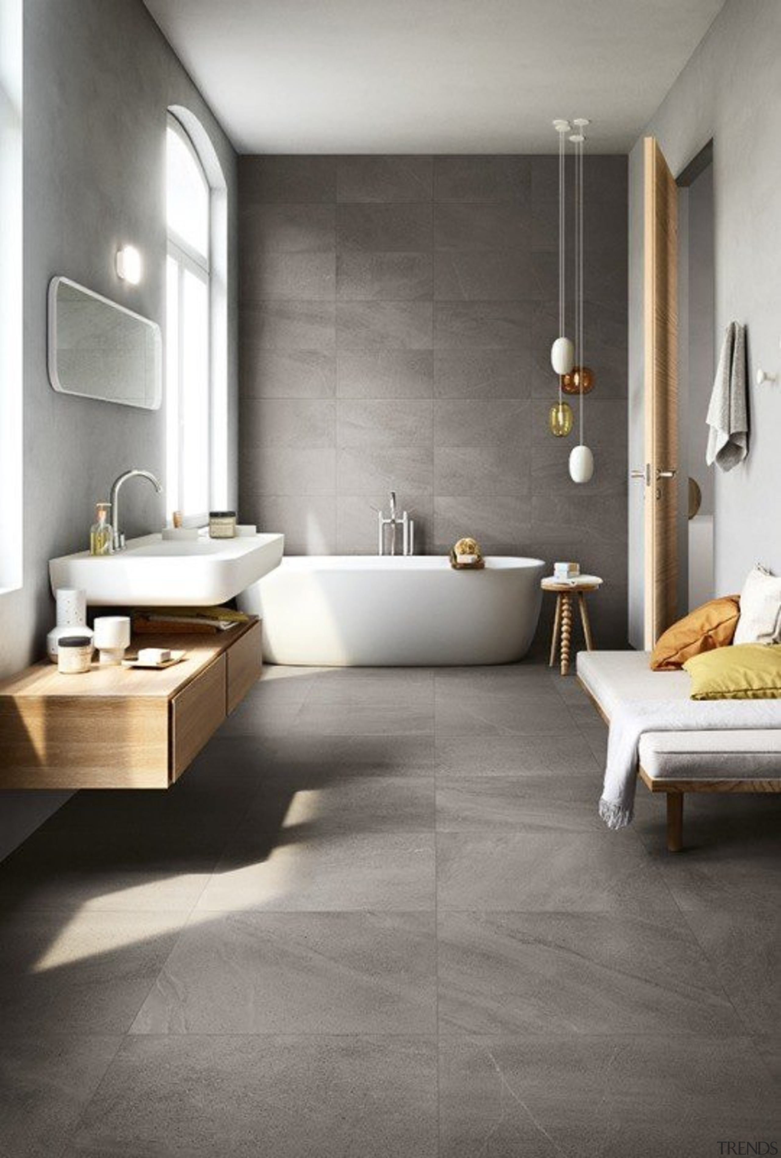 Limestone - bathroom | ceramic | floor | bathroom, ceramic, floor, flooring, interior design, laminate flooring, plumbing fixture, product design, room, sink, tap, tile, wall, wood flooring, gray