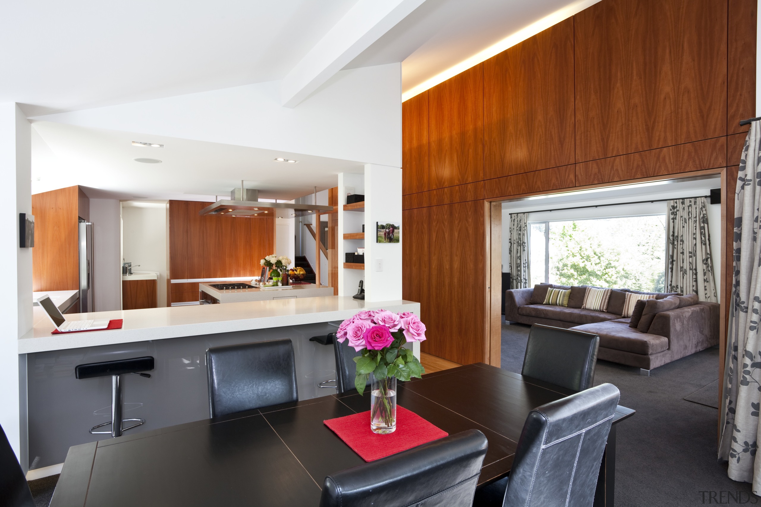 View of kitchen which features oak floors, kitchen interior design, living room, real estate, room, white