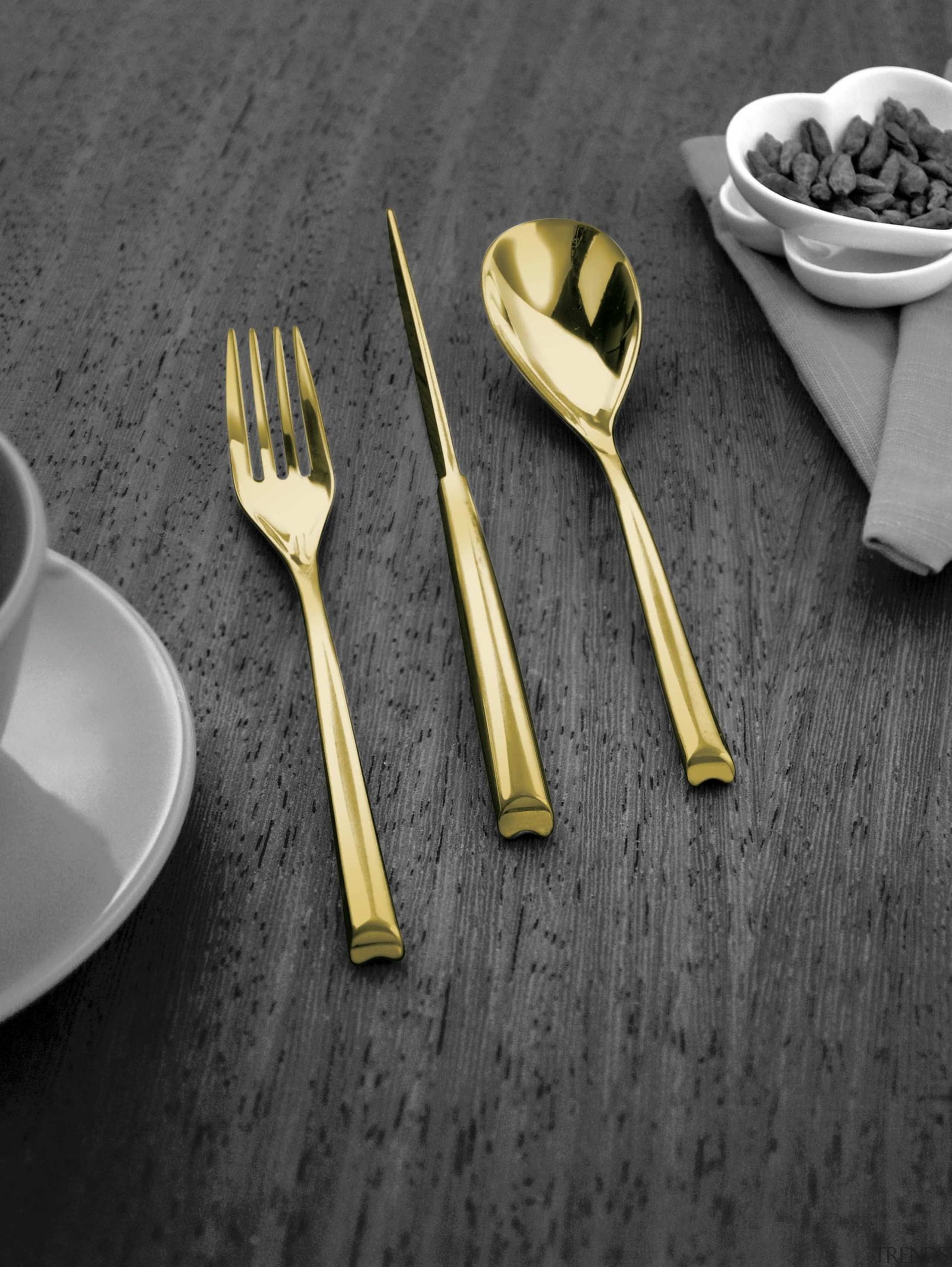 A selection from The Studio of Tableware - cutlery, fork, product, spoon, tableware, black, gray