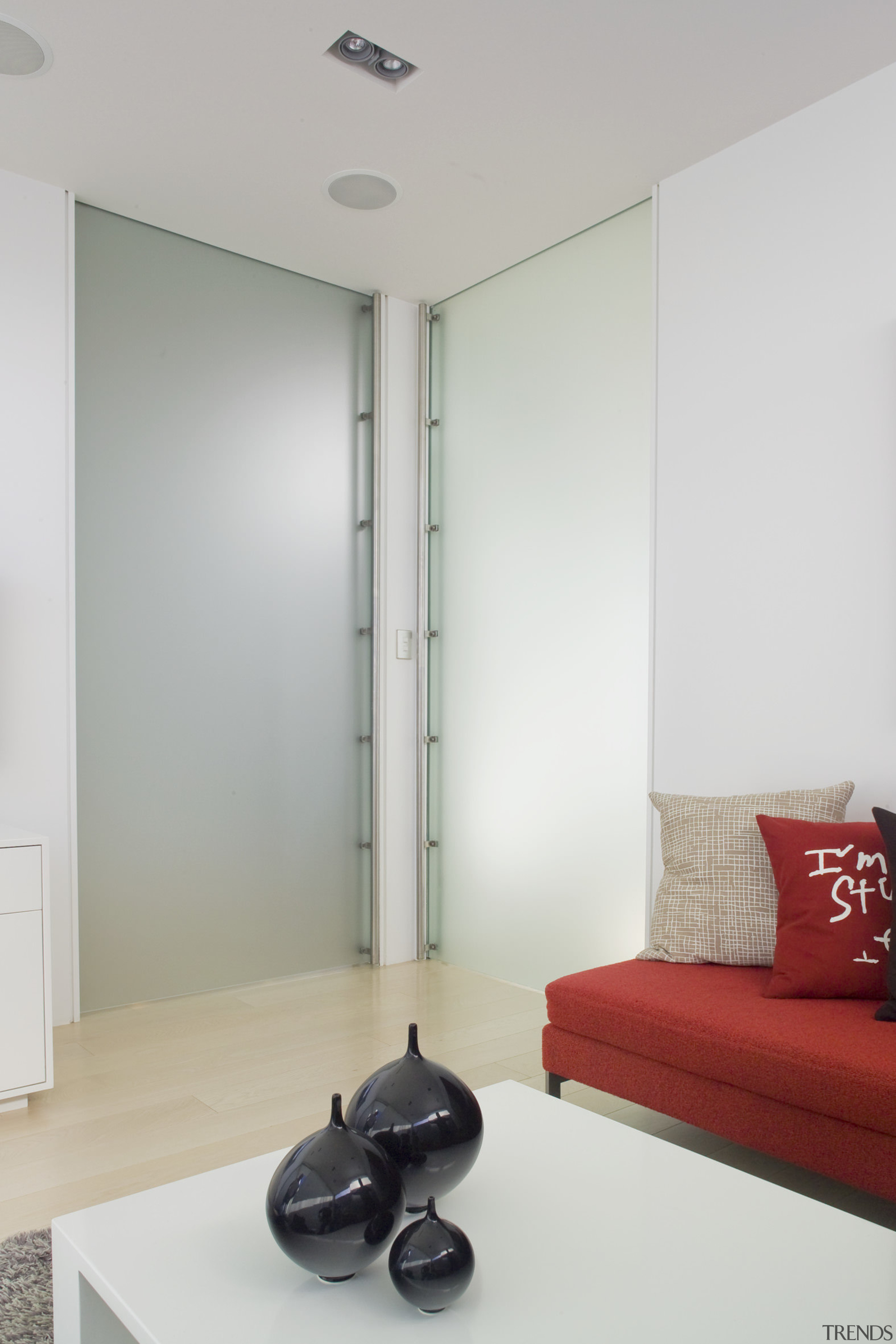 Interior view of an apartment which features a architecture, ceiling, floor, interior design, room, wall, gray