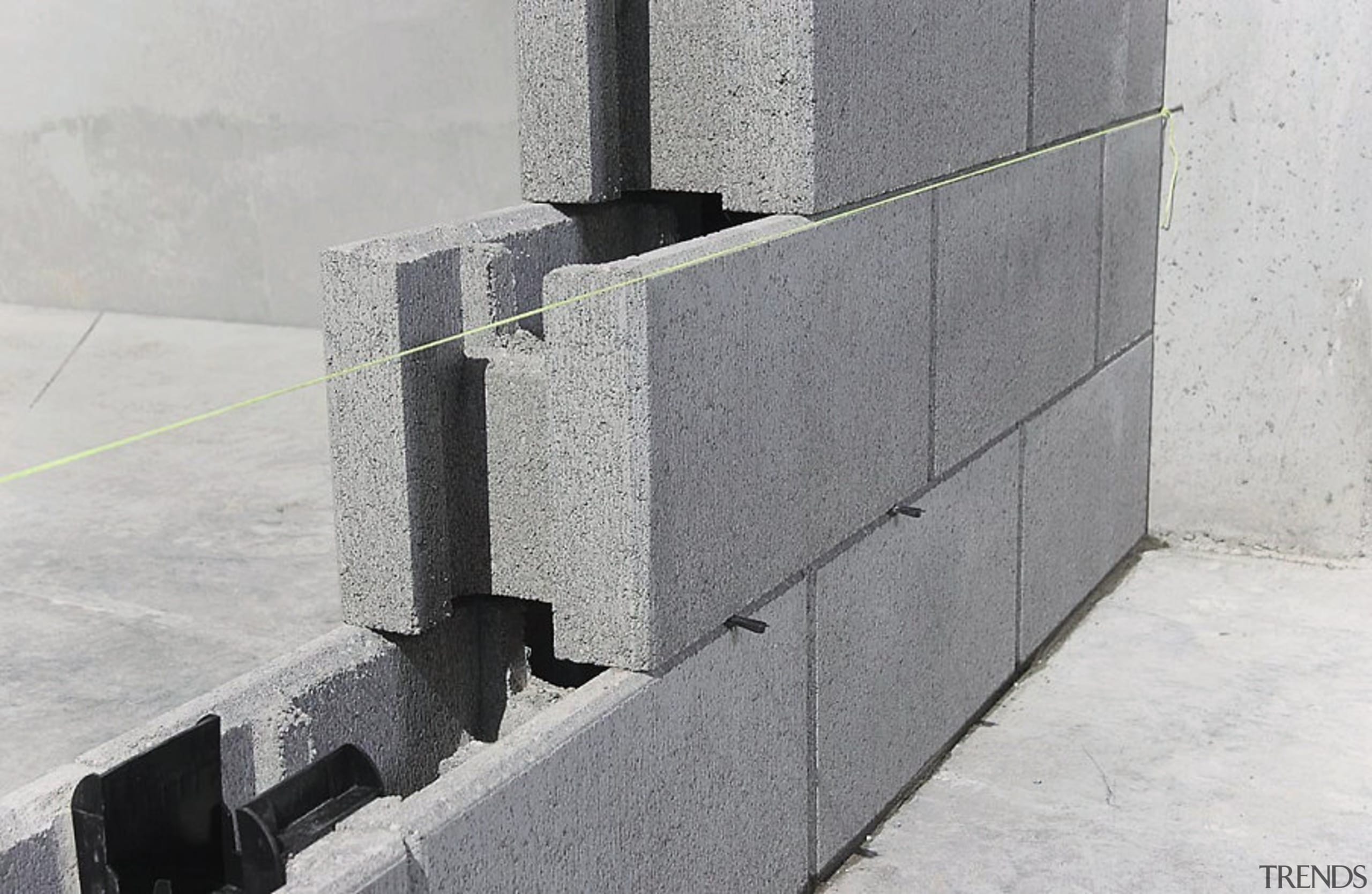 A view of the conscrete masonry blocks supplied wall, gray