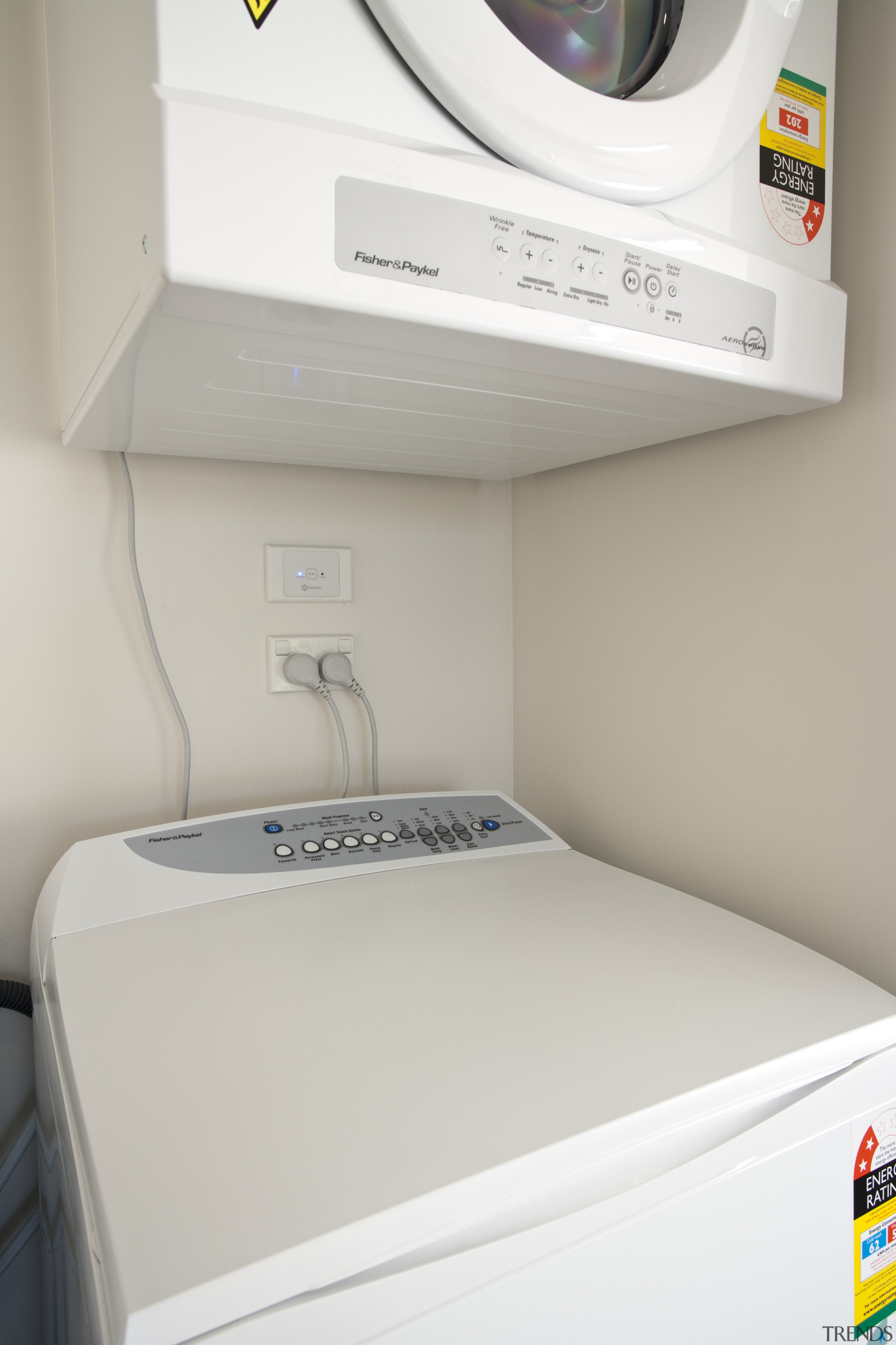 View of the laundry which features energy-efficient appliances clothes dryer, home appliance, laundry, major appliance, product, product design, washing machine, gray