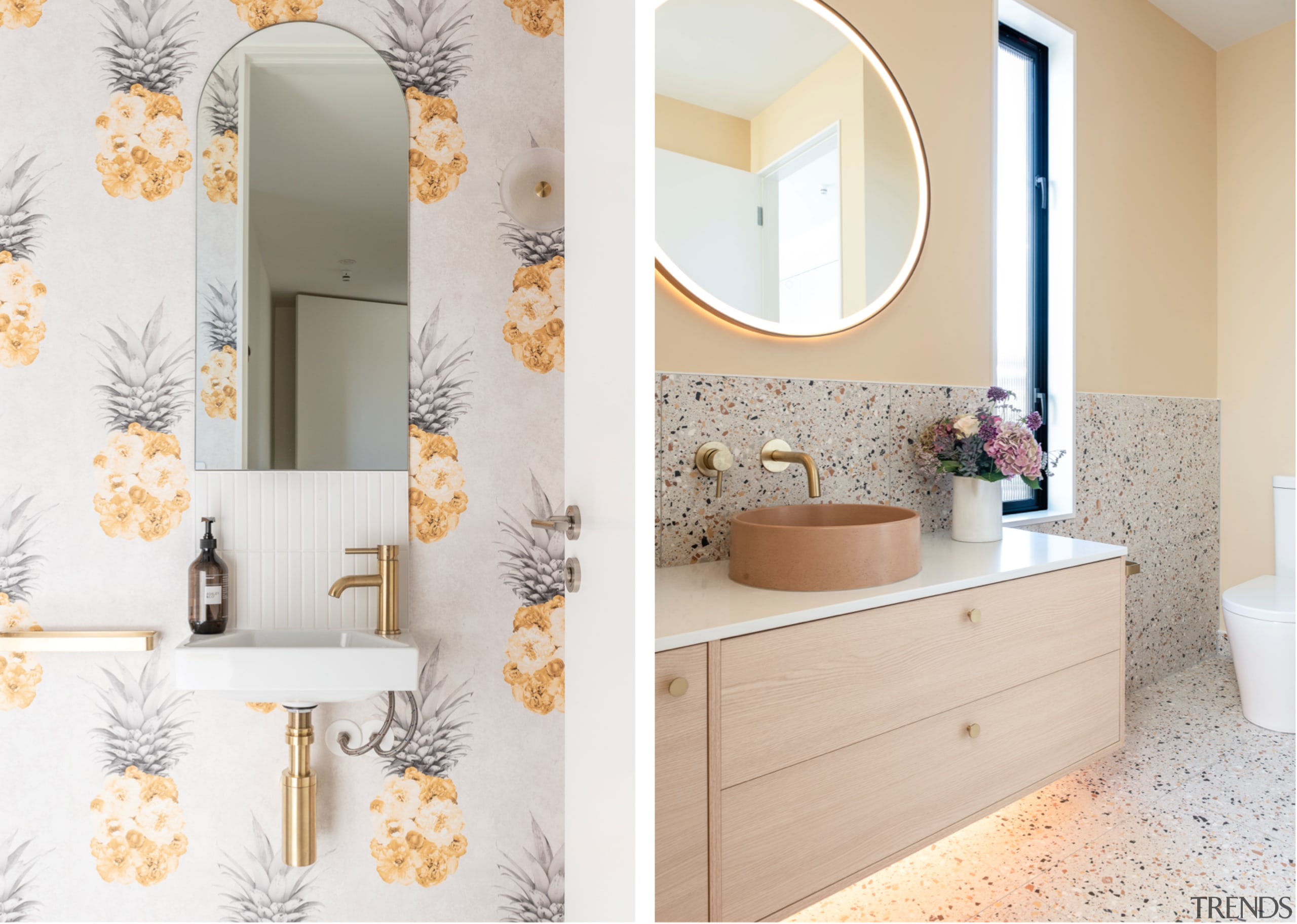 Powder room and master ensuite. - Colourful character 