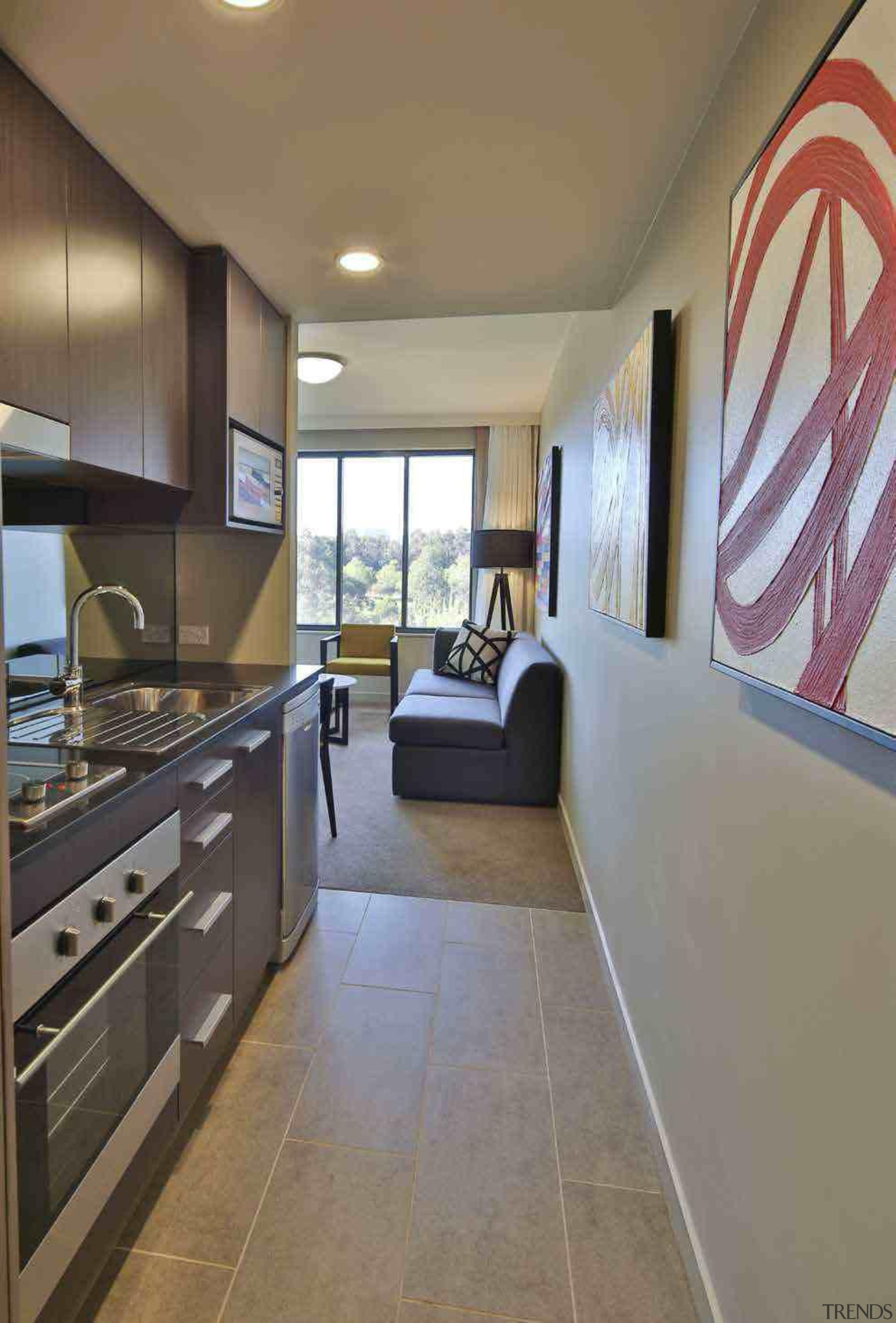 Adina Norwest is located in one of Sydney’s ceiling, countertop, floor, flooring, interior design, kitchen, property, real estate, room, gray, brown