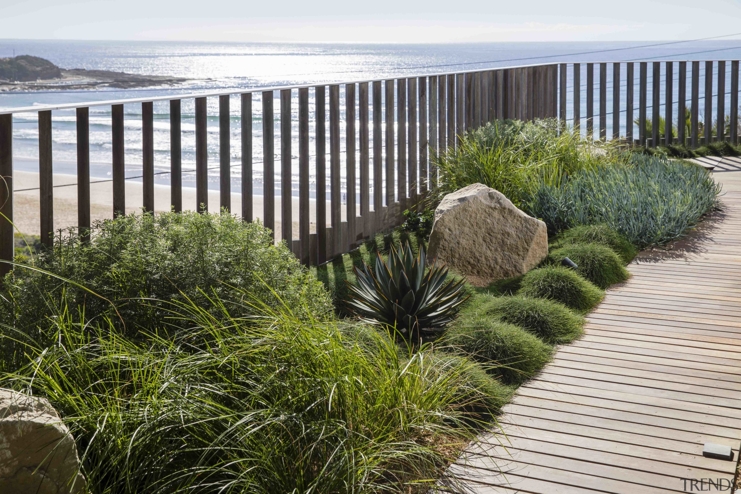 5 top tips for a green rooftop oasis deck, fence, garden, grass, grass family, handrail, home fencing, landscape, landscaping, natural landscape, plant, rock, shrub, tree, walkway, wall, yard, white, brown