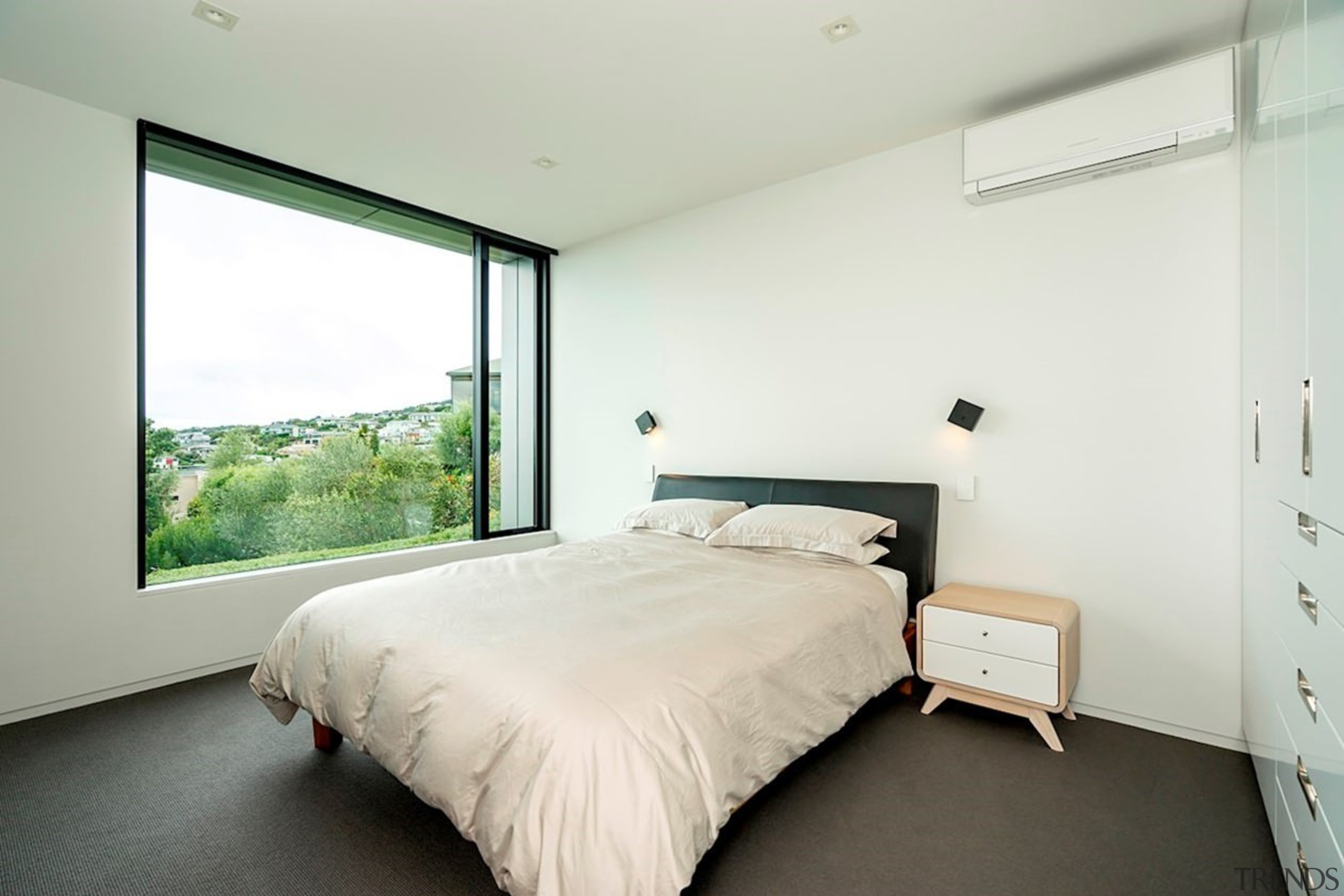 Registered Master Builders – House of the Year architecture, bed frame, bedroom, ceiling, daylighting, estate, floor, home, house, interior design, property, real estate, room, window, white