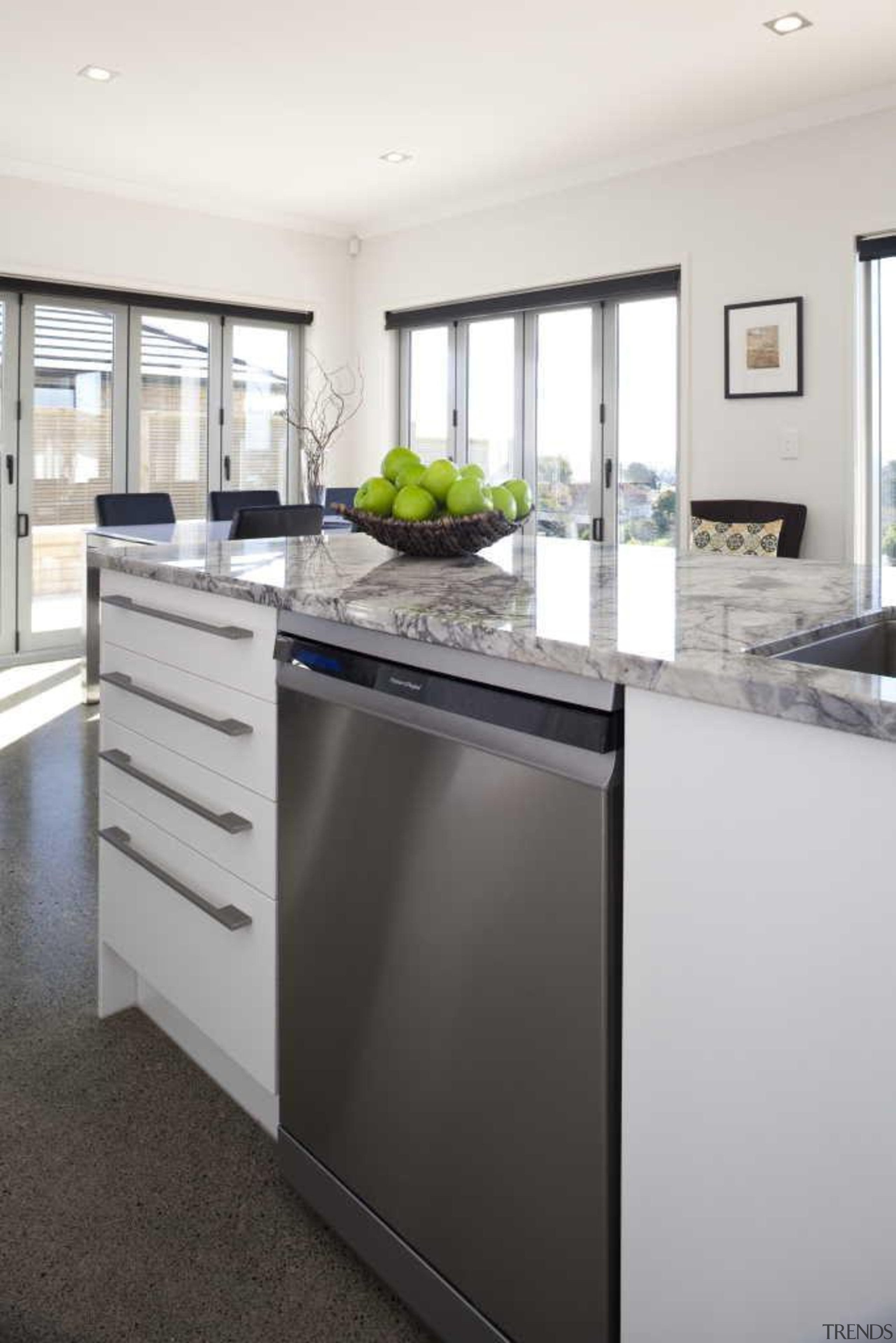 Stone benchtop - Kitchen - cabinetry | countertop cabinetry, countertop, cuisine classique, home appliance, interior design, kitchen, white, gray