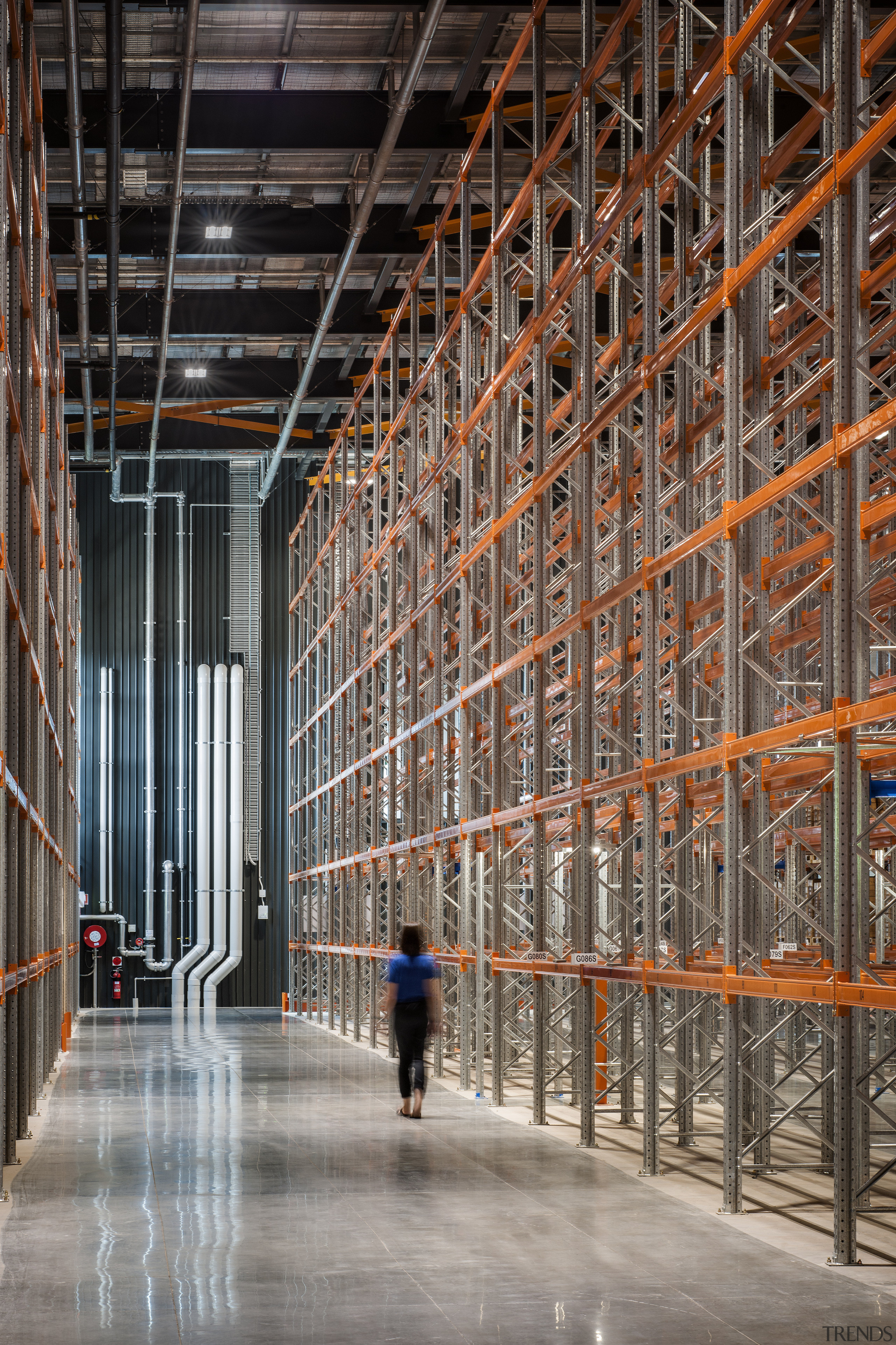 Row upon row, rack upon rack  the architecture, building, daylighting, facade, structure, tourist attraction, warehouse, gray, black