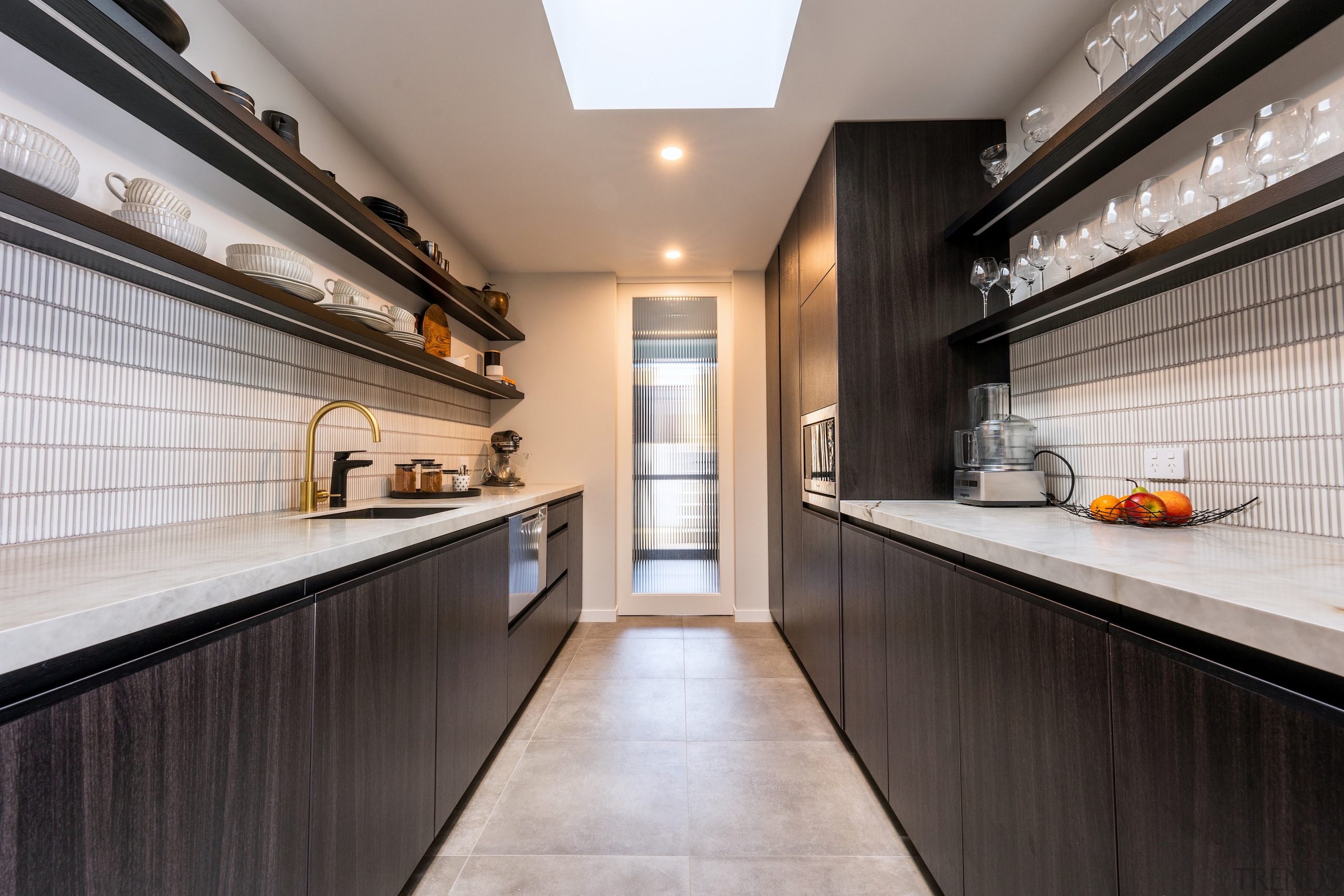 A skylight keeps things light in the scullery. 