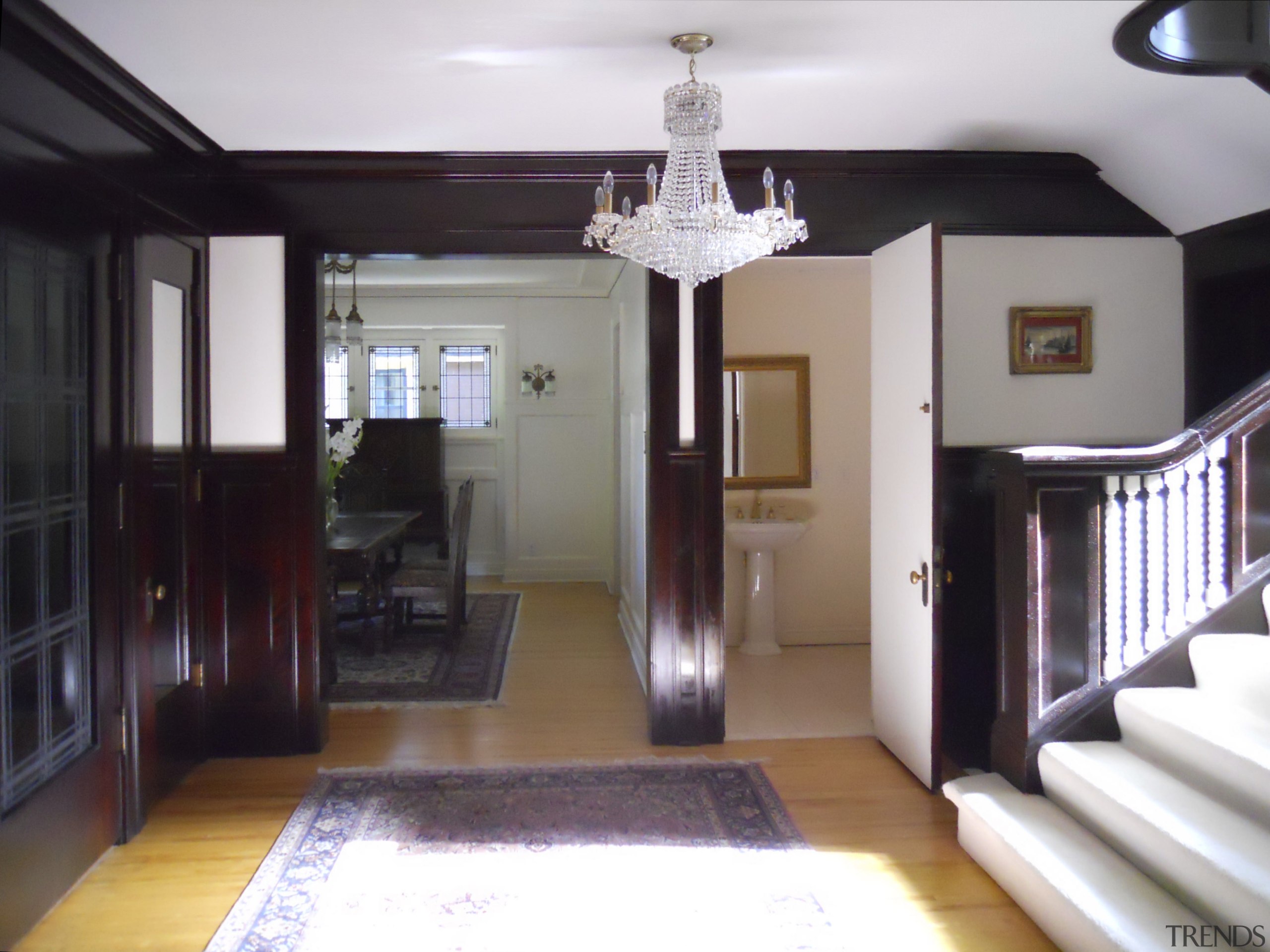 Built in 1912, this house has more than ceiling, home, house, interior design, property, real estate, room, white, black