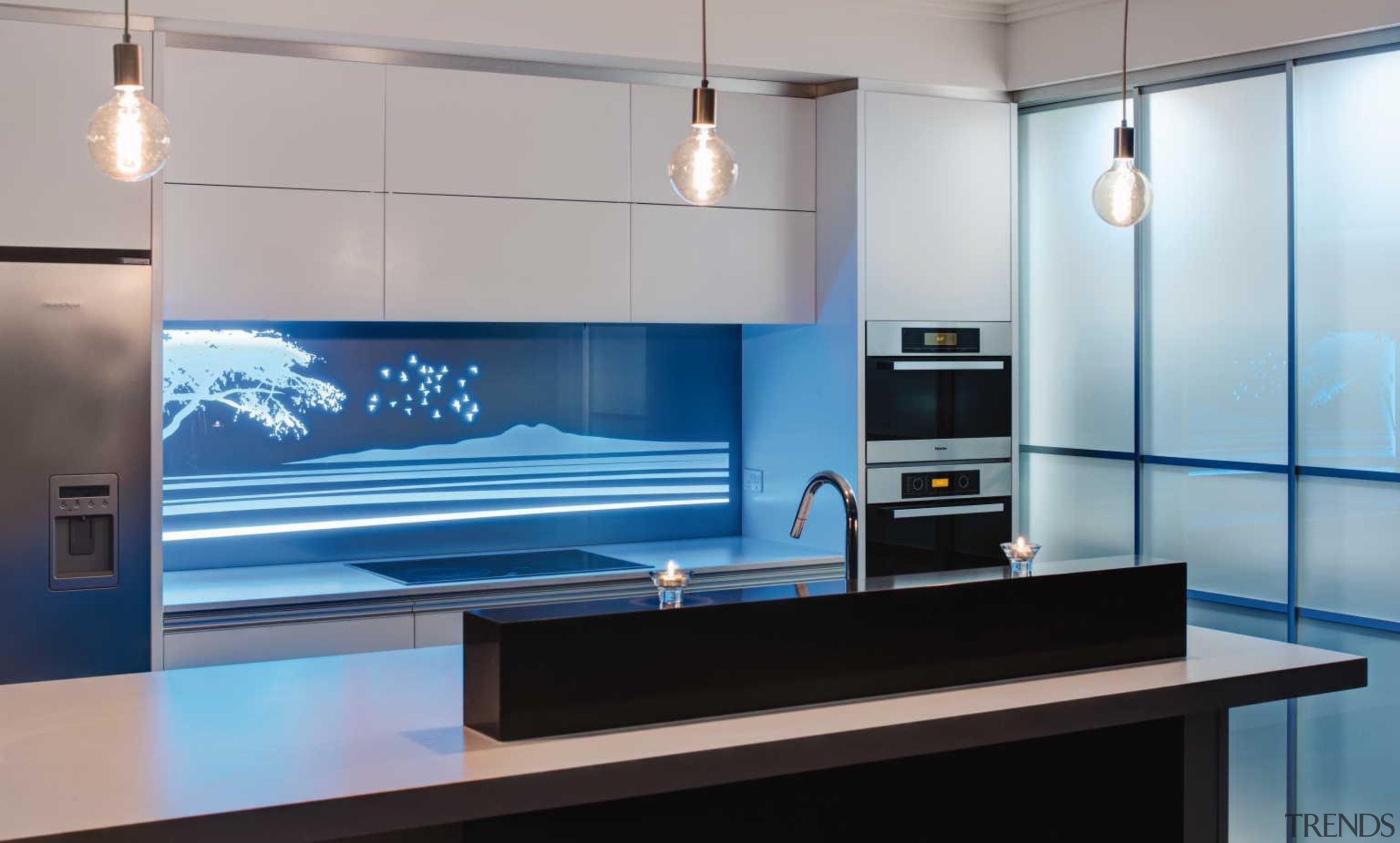Every kitchen needs a hero and a vibrant furniture, glass, interior design, lighting, product design, gray