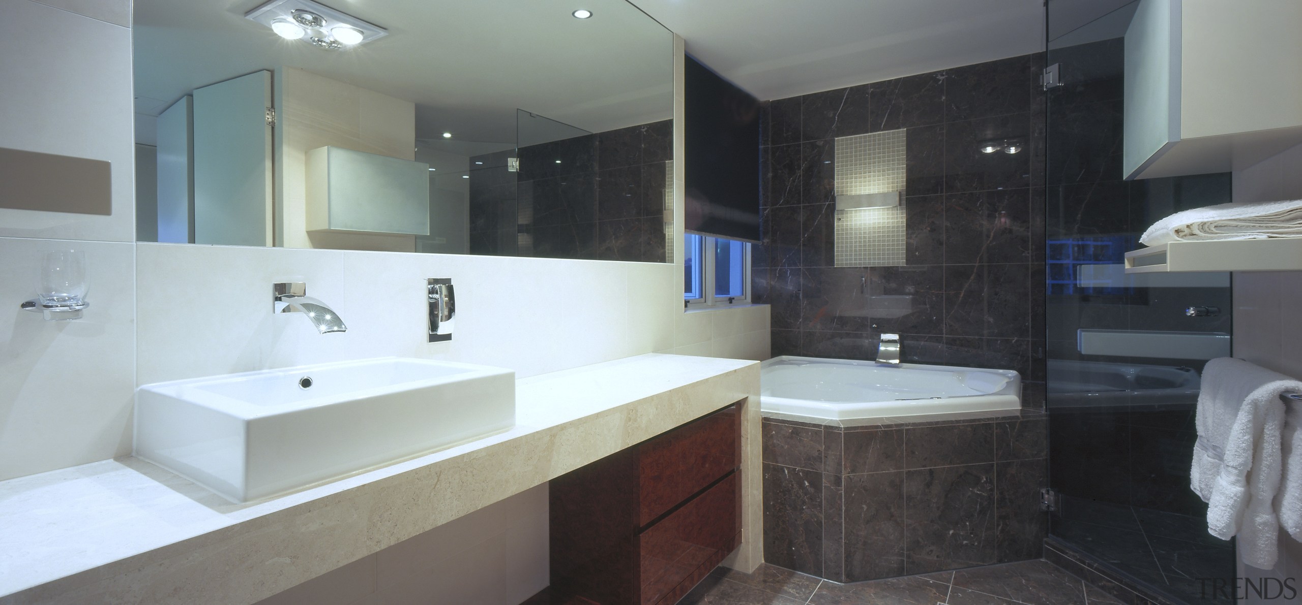 A view of the bathroom, tiled floors and bathroom, home, interior design, property, real estate, room, gray, black