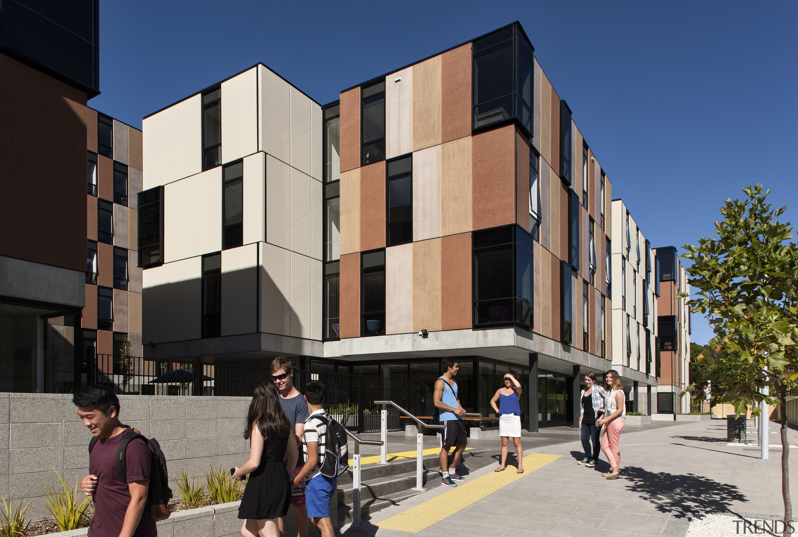 Carlaw Park Student Village in Auckland accommodates students apartment, architecture, building, city, facade, house, mixed use, neighbourhood, real estate, residential area, black, gray