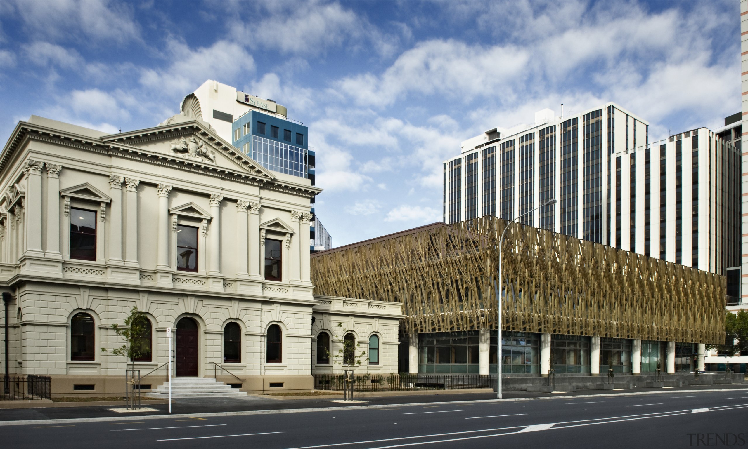 Exterior view of the Wellington Supreme Court which architecture, building, city, classical architecture, commercial building, corporate headquarters, daytime, downtown, facade, infrastructure, landmark, metropolis, metropolitan area, mixed use, neighbourhood, real estate, residential area, sky, town, urban area, window, white