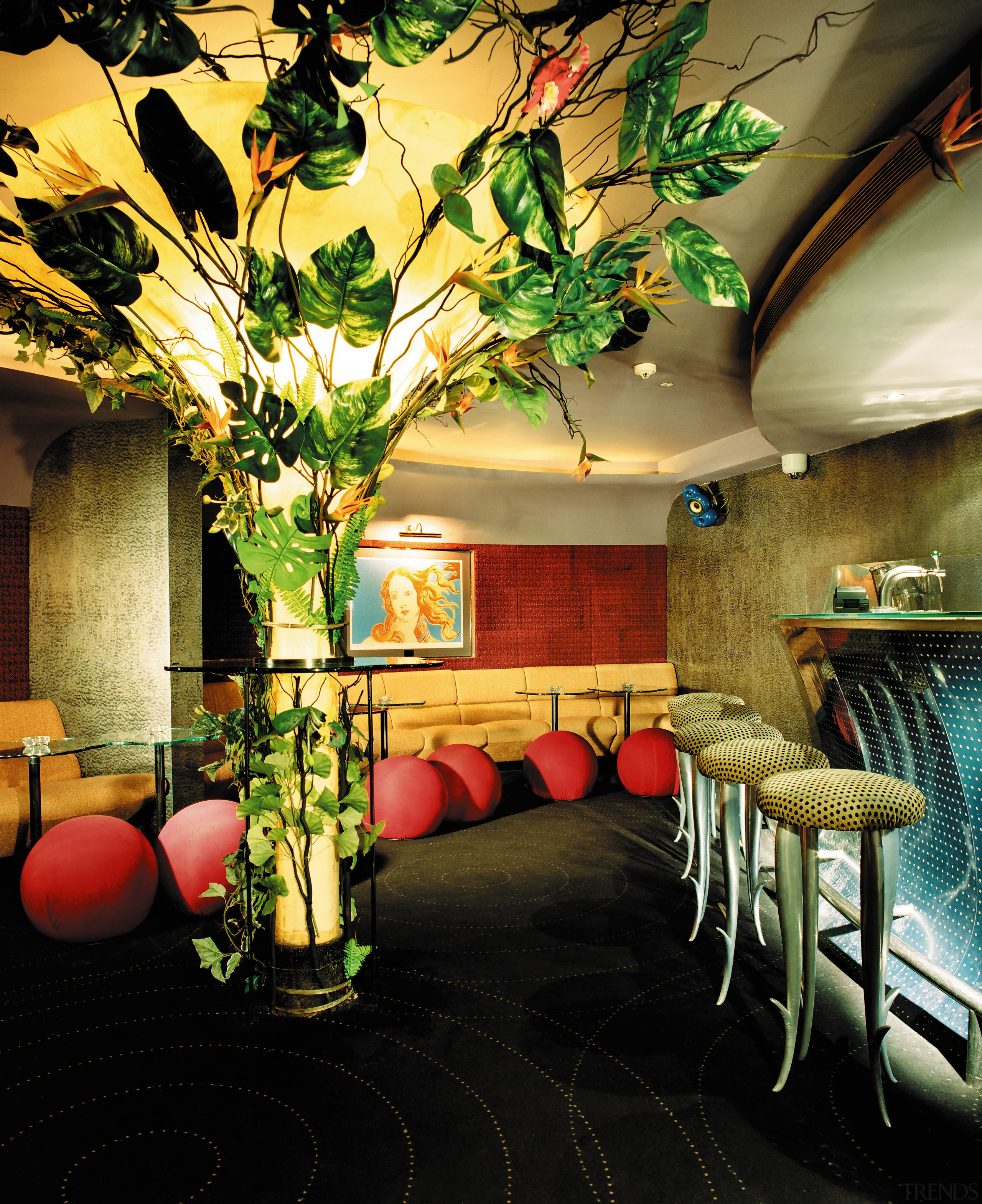 view of the interior of the zouk nightclub flower, interior design, black