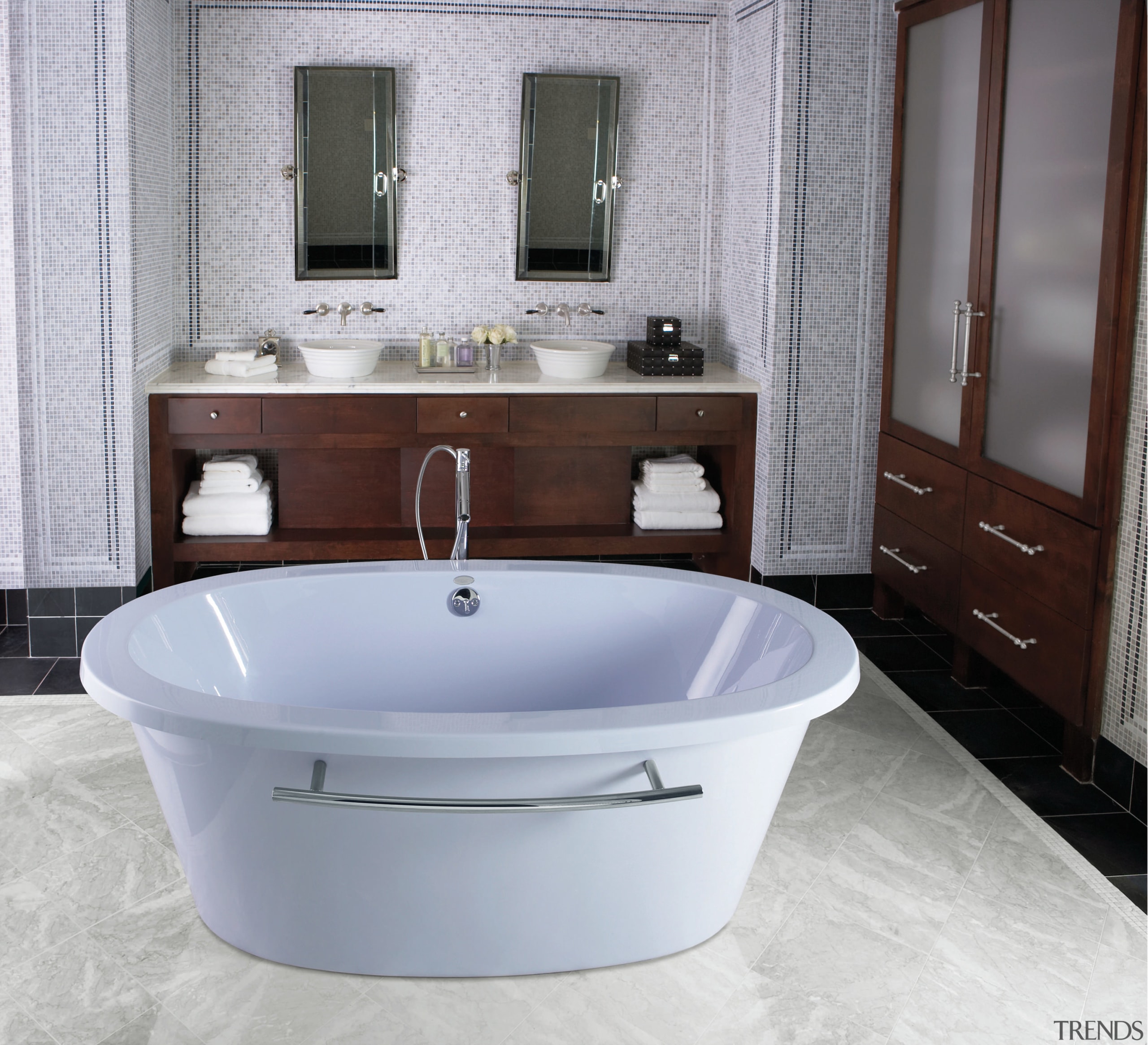 Image of bath tubs created by Aquatic Baths bathroom, bathroom accessory, bathroom cabinet, bathroom sink, bathtub, interior design, plumbing fixture, sink, tap, gray