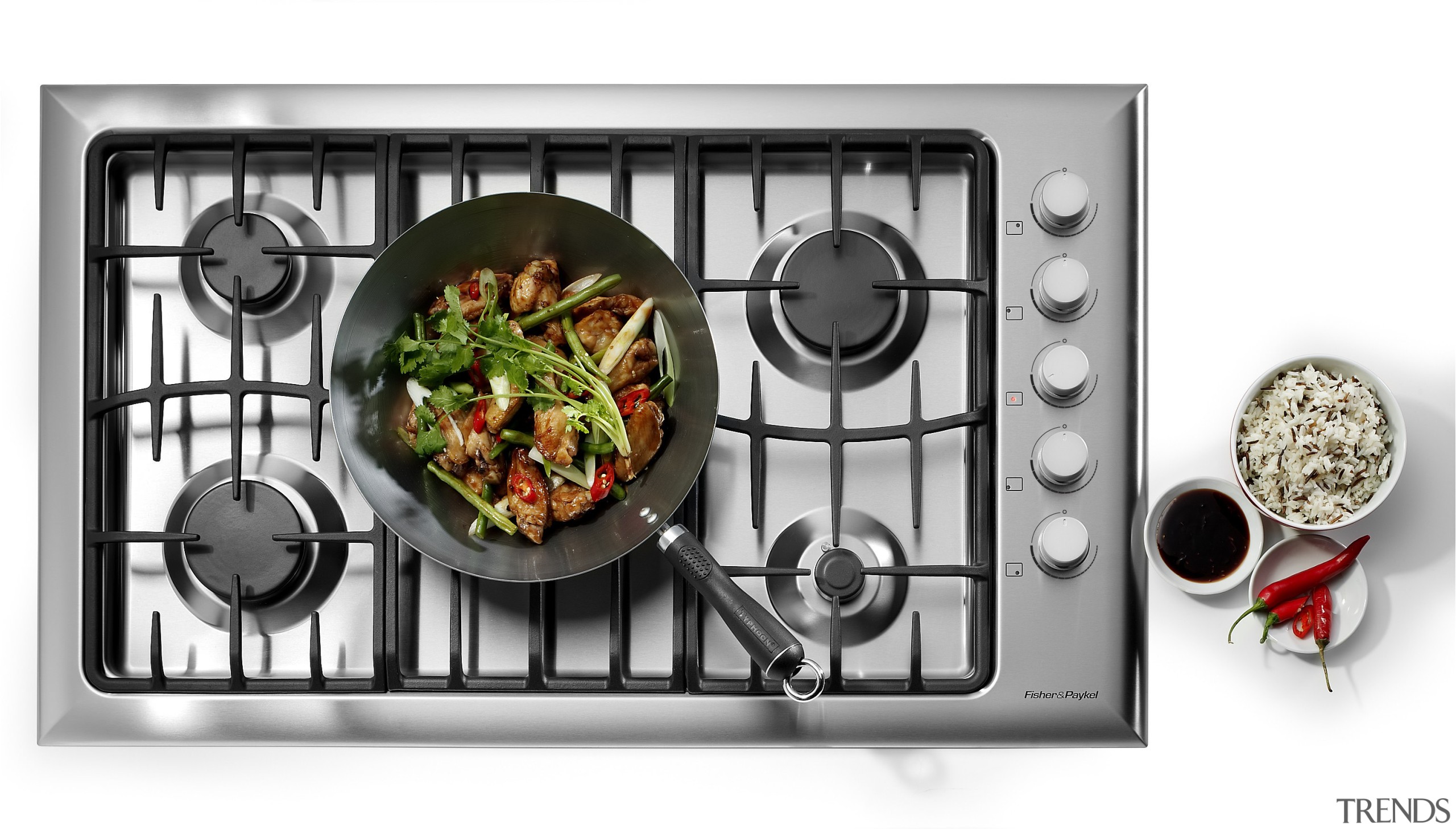 View of the CG365 gas cooktop from Fisher kitchen appliance, product, white