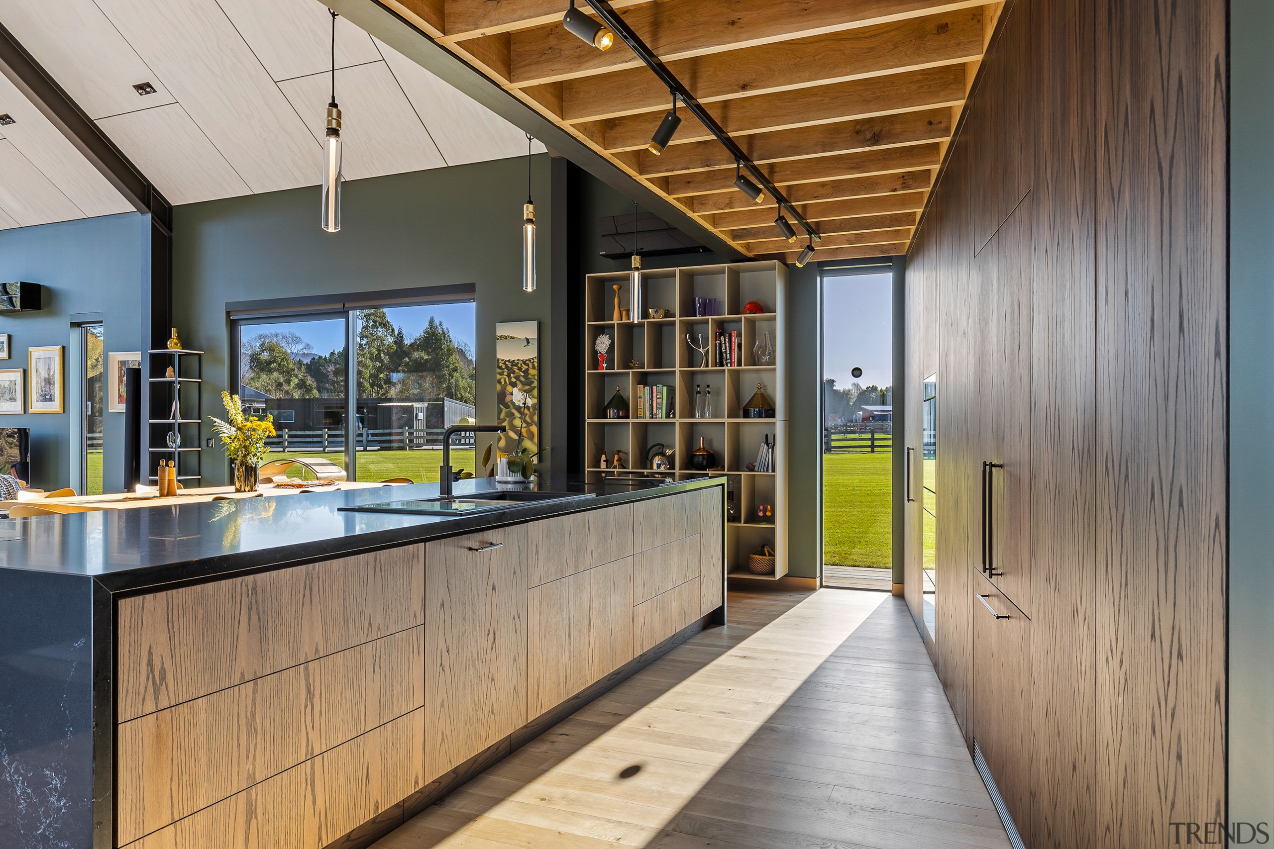 The business side of the kitchen island is 