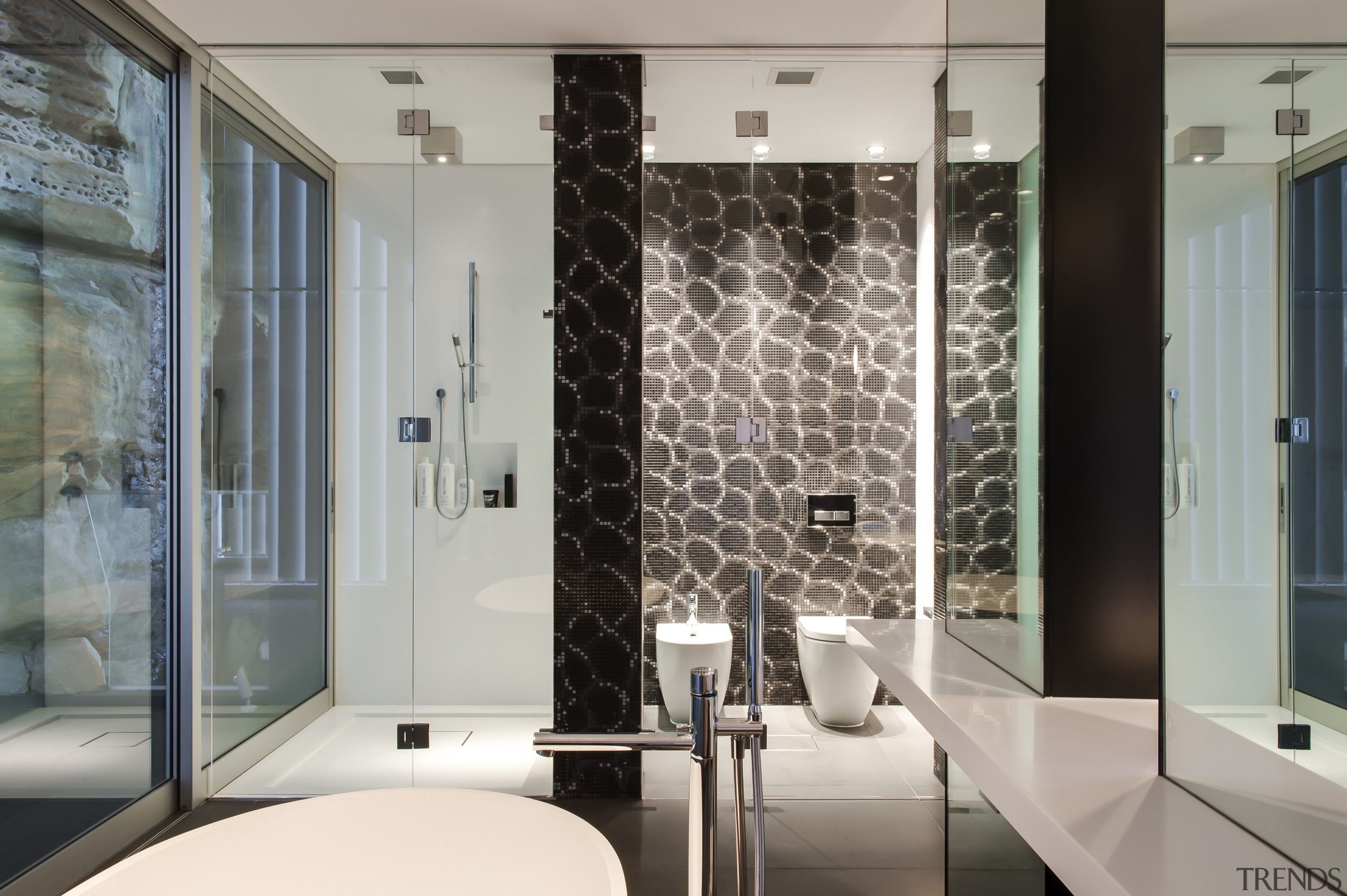 HIA bathroom design of the year - HIA bathroom, glass, interior design, wall, window, gray