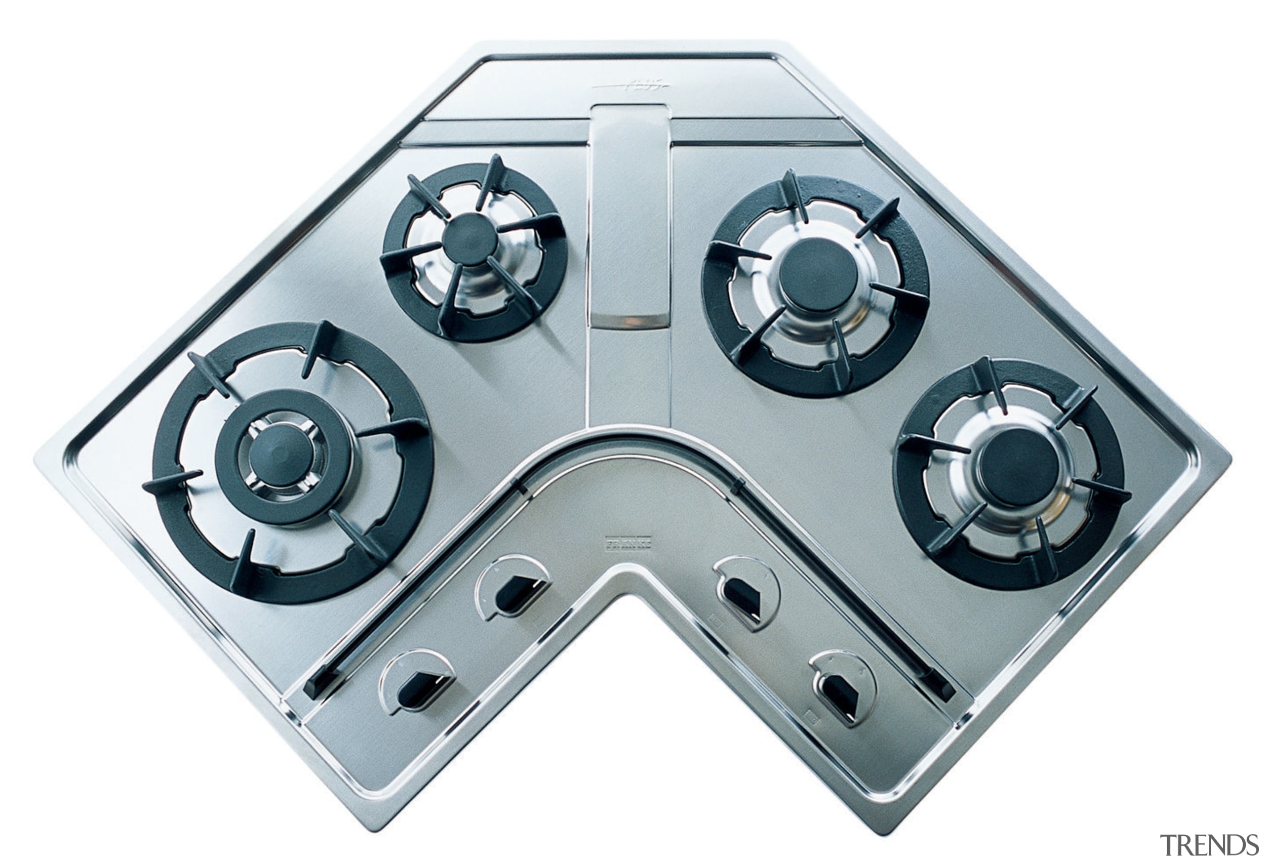 Corner gas cooktop with 4 trivets. - Corner all xbox accessory, cooktop, hardware, product, product design, white, gray