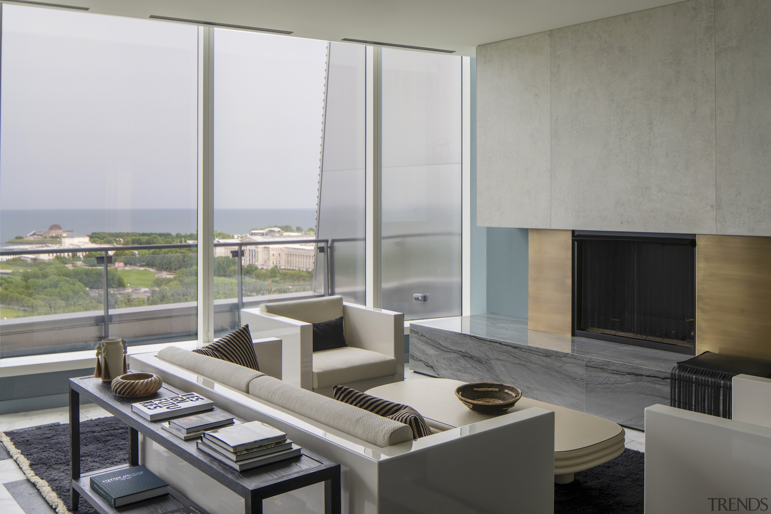  Level 20 seating area with fireplace. - The 