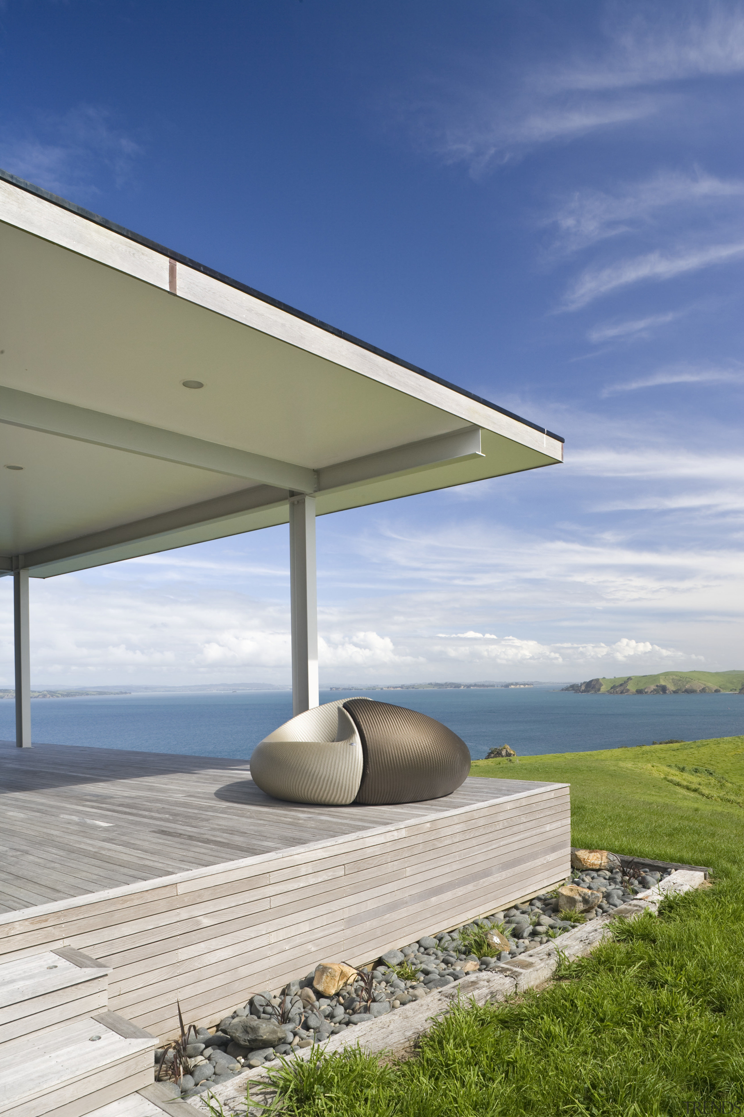 Image of the exterior of this beautifully designed architecture, cloud, house, sky, white