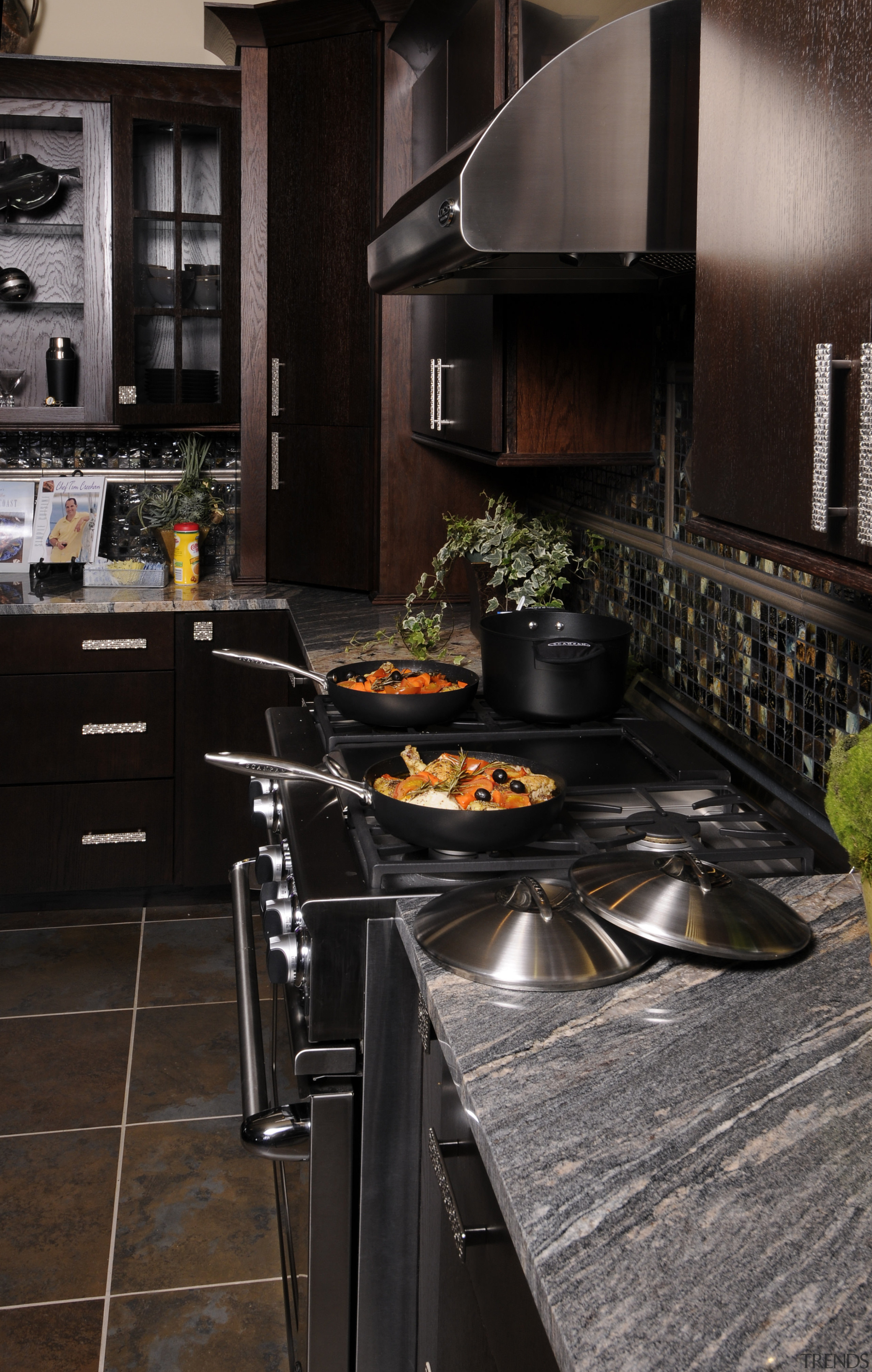 View of applainces by DCS - View of countertop, flooring, interior design, kitchen, black