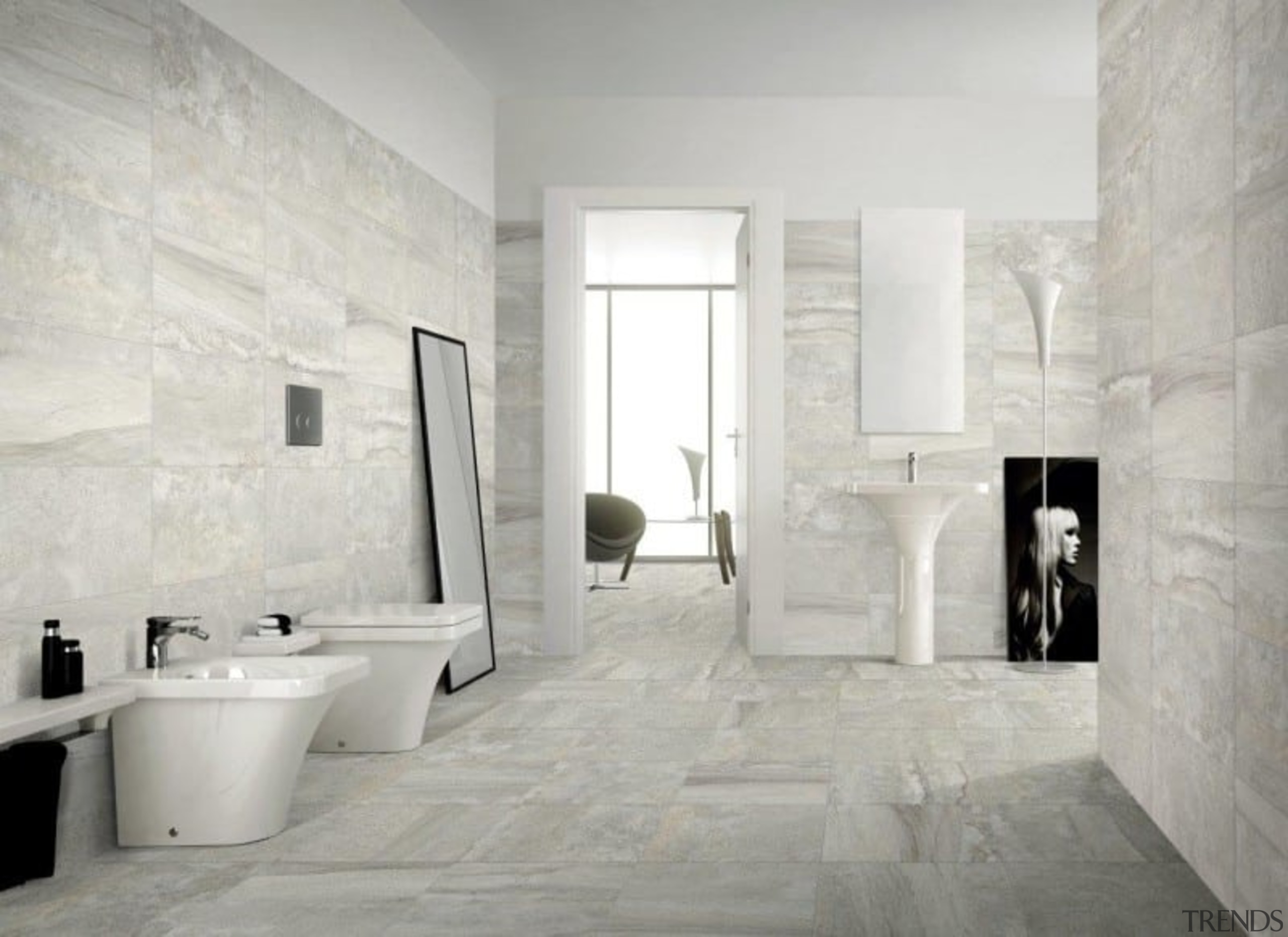 Stone Blend - Stone Blend - bathroom | bathroom, floor, flooring, home, interior design, property, room, tile, wall, wood flooring, gray