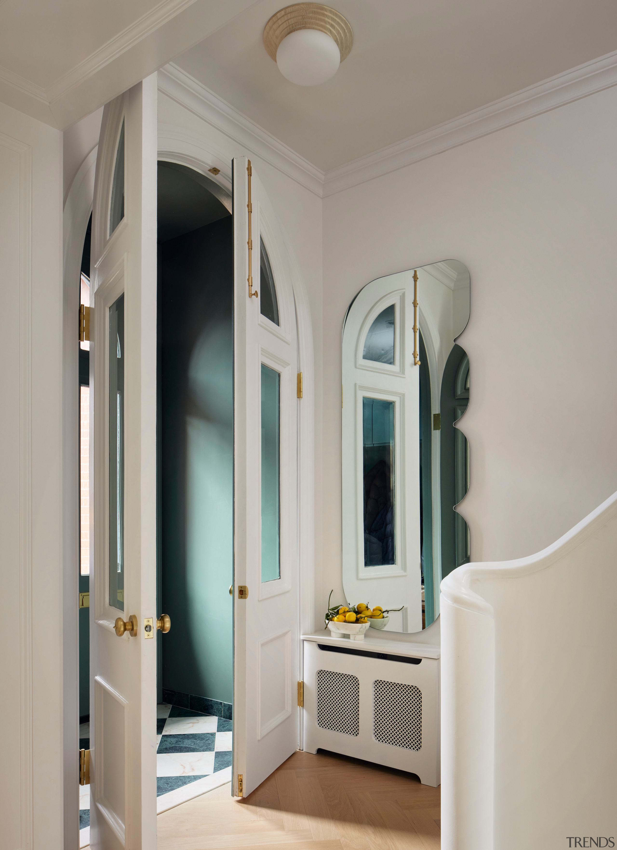 In the entry, the walls are painted a 