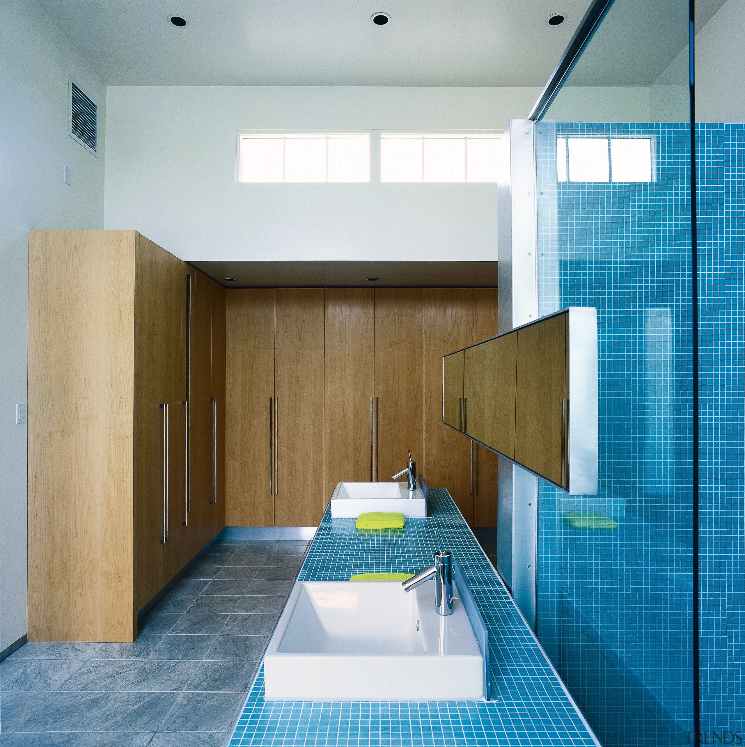 View of this bathroom - View of this architecture, ceiling, daylighting, house, interior design, gray, teal