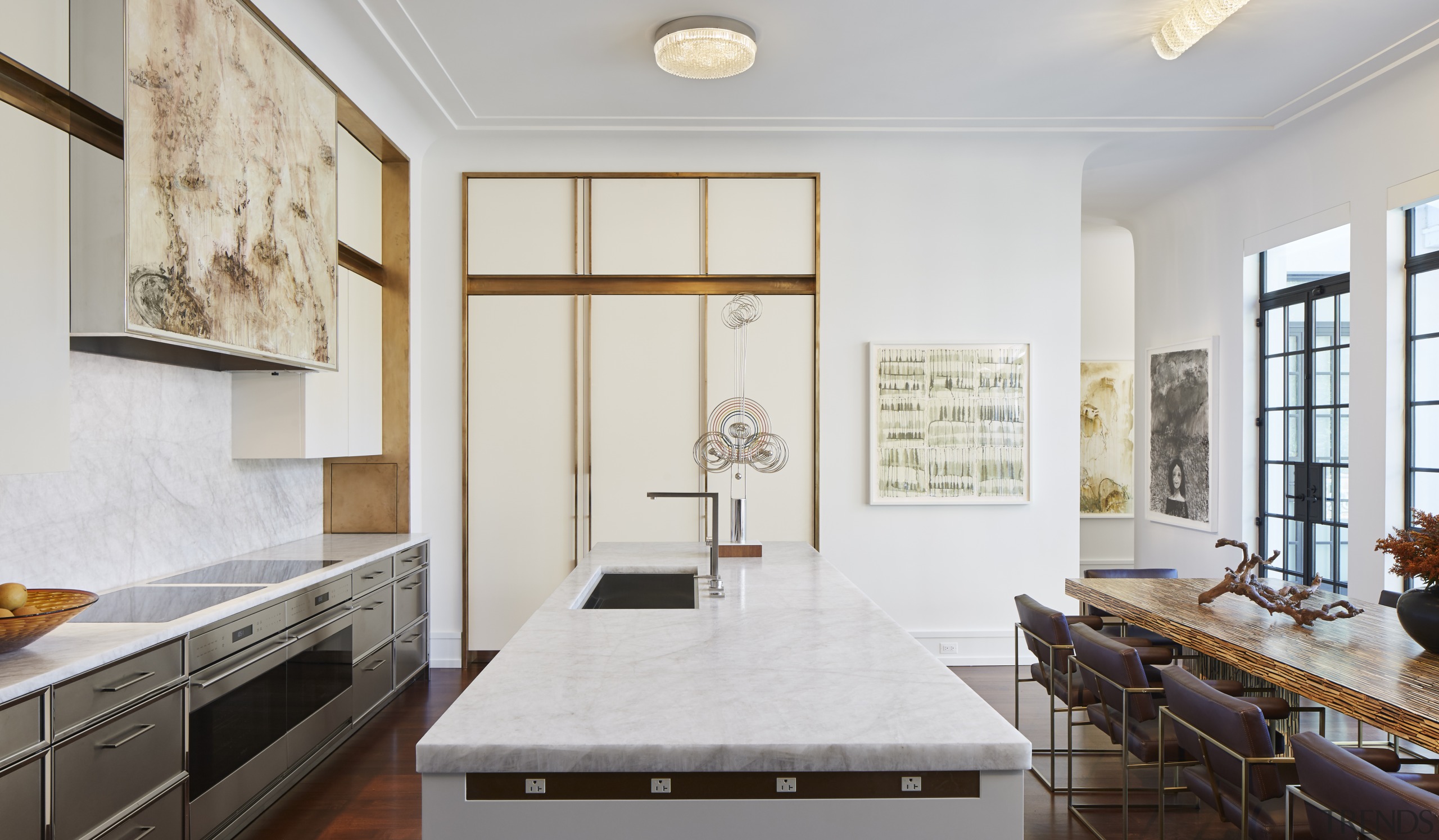 ​​​​​​​Cabinetry on the opposite wall to the pantry gray, white