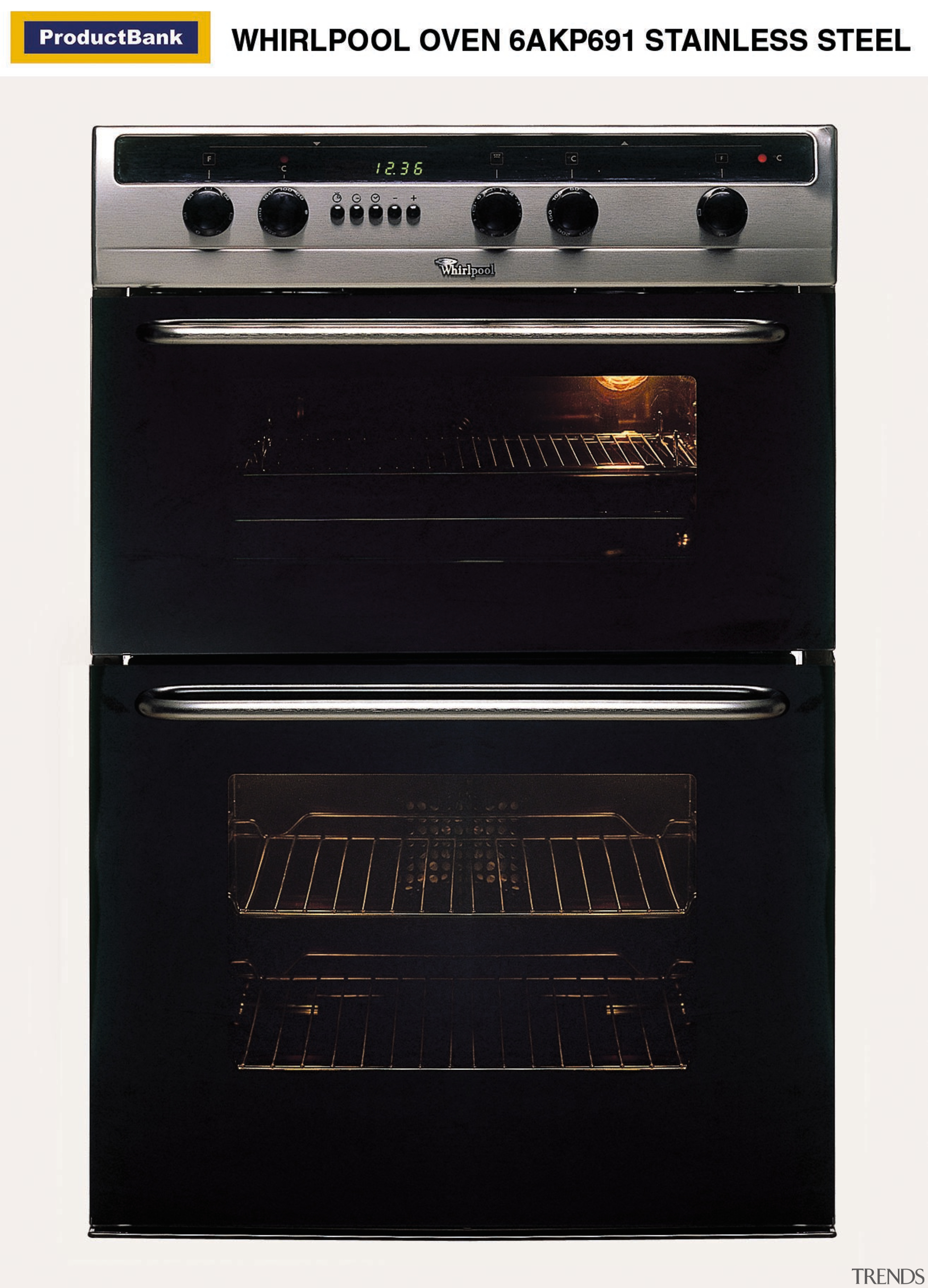 Stainless steel Whirlpool oven. - Stainless steel Whirlpool gas stove, home appliance, kitchen appliance, major appliance, black, white